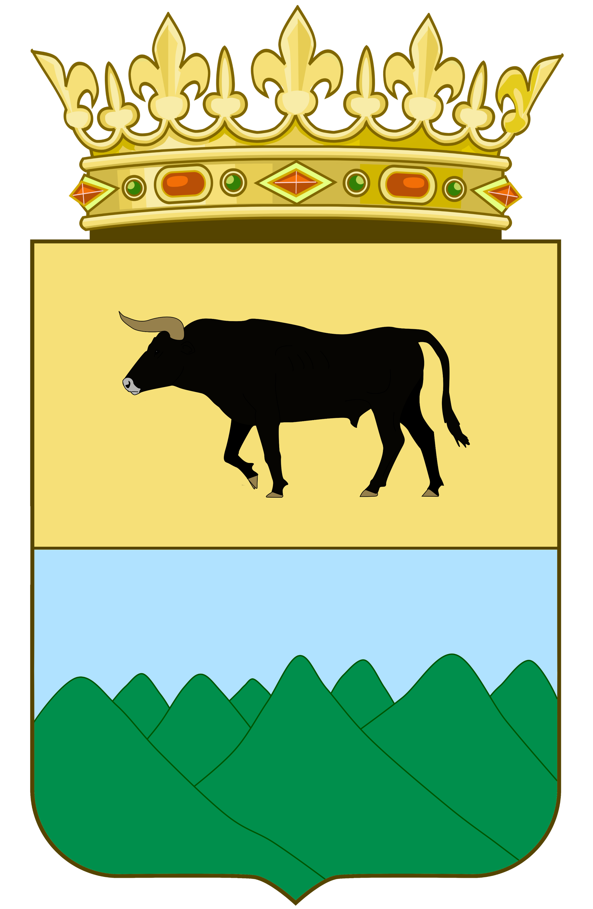 Escudo de Armas para Evinayong en la Provincia de Rio Muni (Gui…