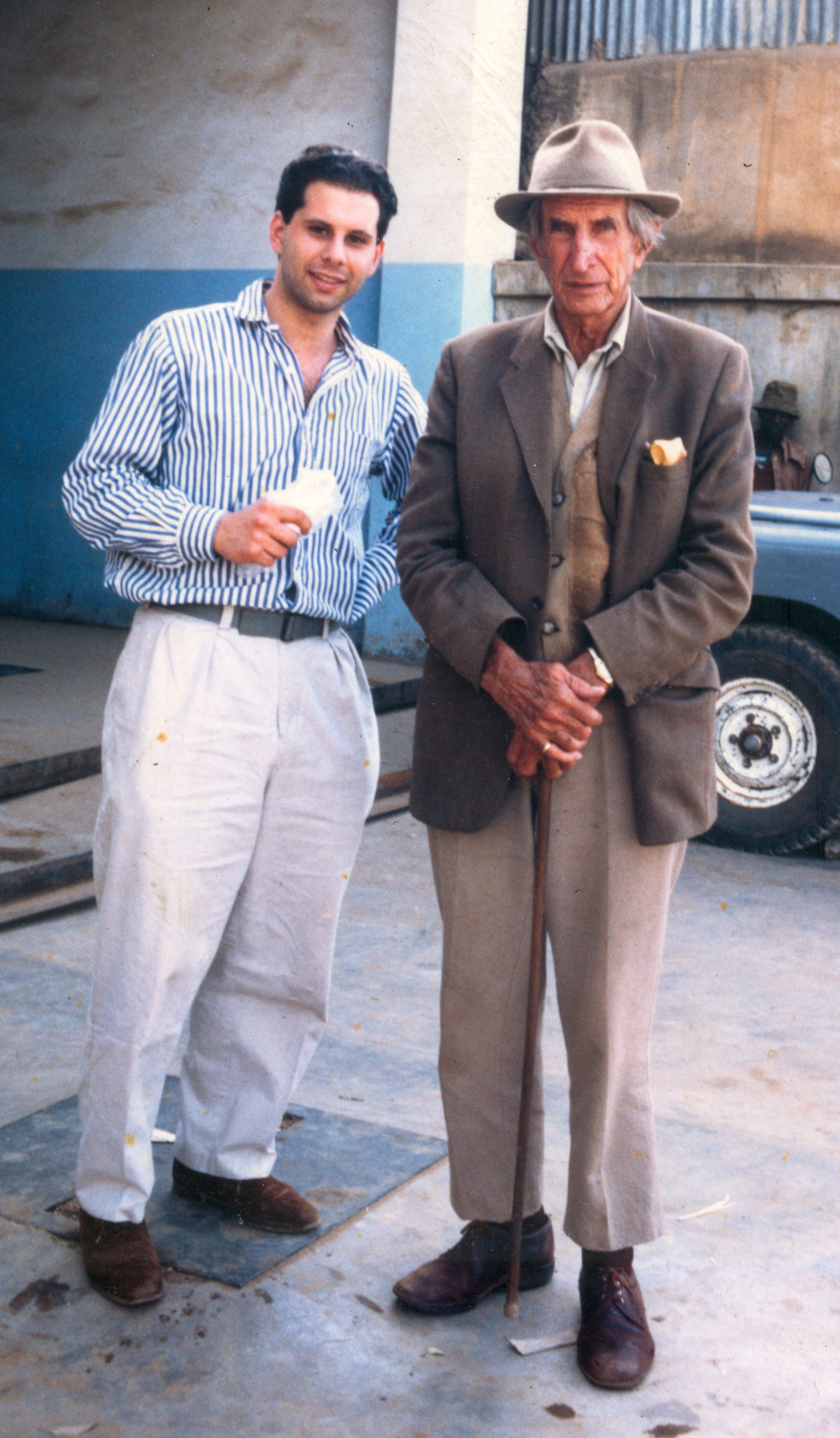TAHIR SHAH WITH SIR WILFRED THESIGER, MARALAL, KENYA