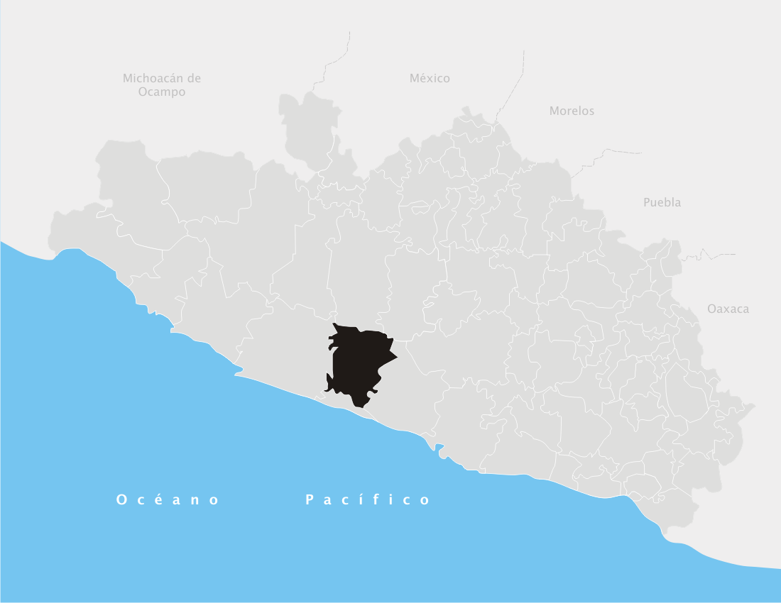 Localización de Atoyac de Álvarez, en el Estado de Guerrero (Mé…