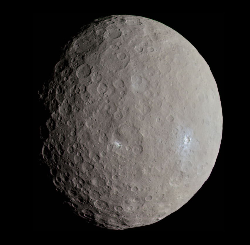 Approximate true-color image of Ceres, using the F7 ('red'), F2…