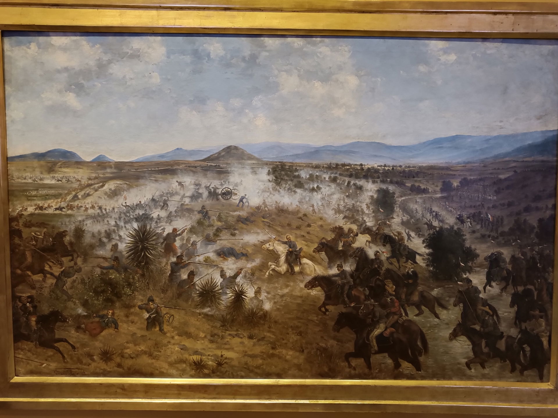 Painting of the Battle of Miahuatlán, fought on October 3, 1866…