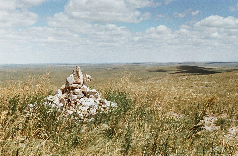 Obo in Mongolian steppe, Sukhbaatar aimag, 1972.