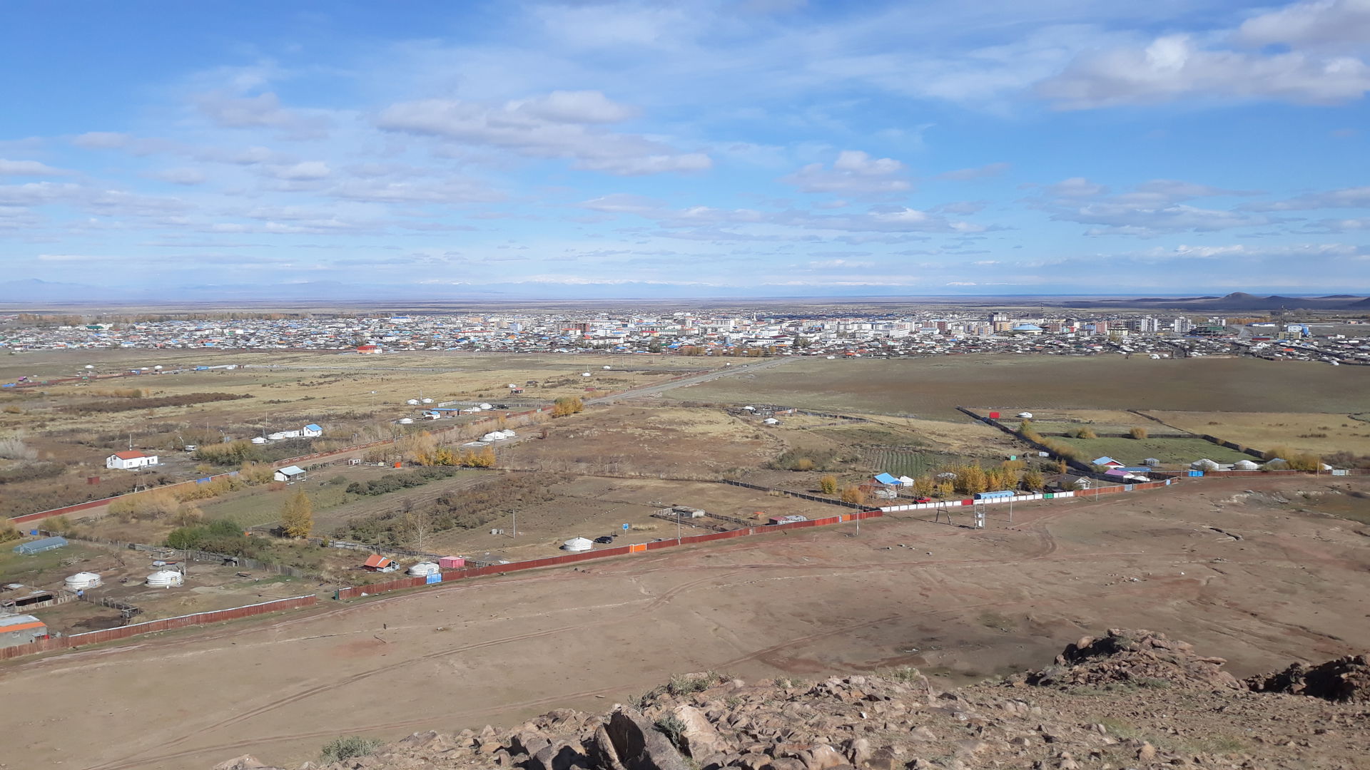 Panoramic view of Ulaangom, Uvs Province in Mongolia