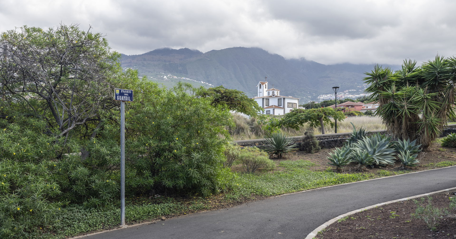 Paseo del Guaydil, Puerto de la Cruz, Tenerife. In the backgrou…