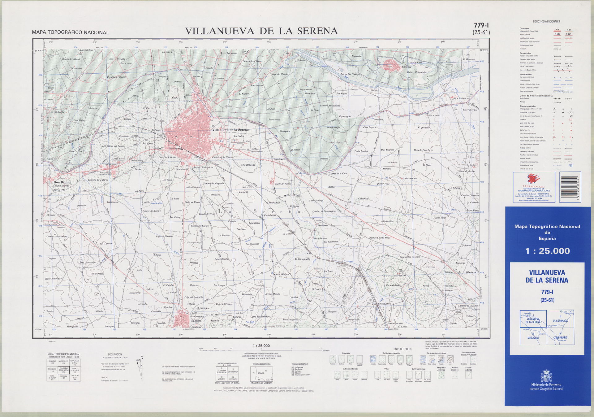 Fragment 0779c1 of the National Topographic Map of Spain in 199…