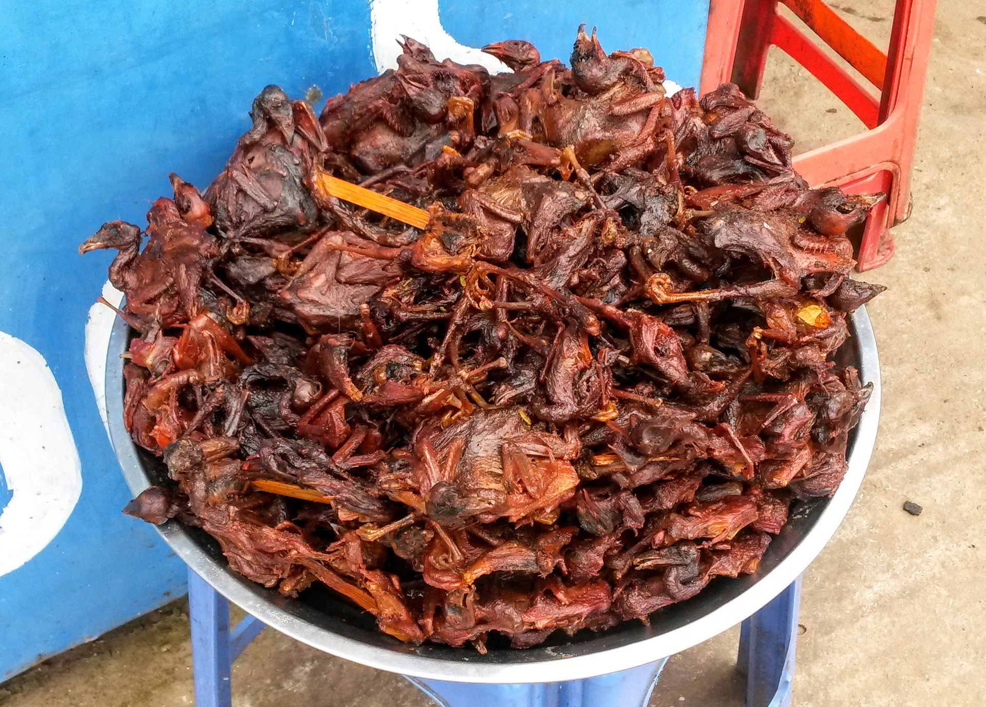 Street food in Letpadan, Myanmar