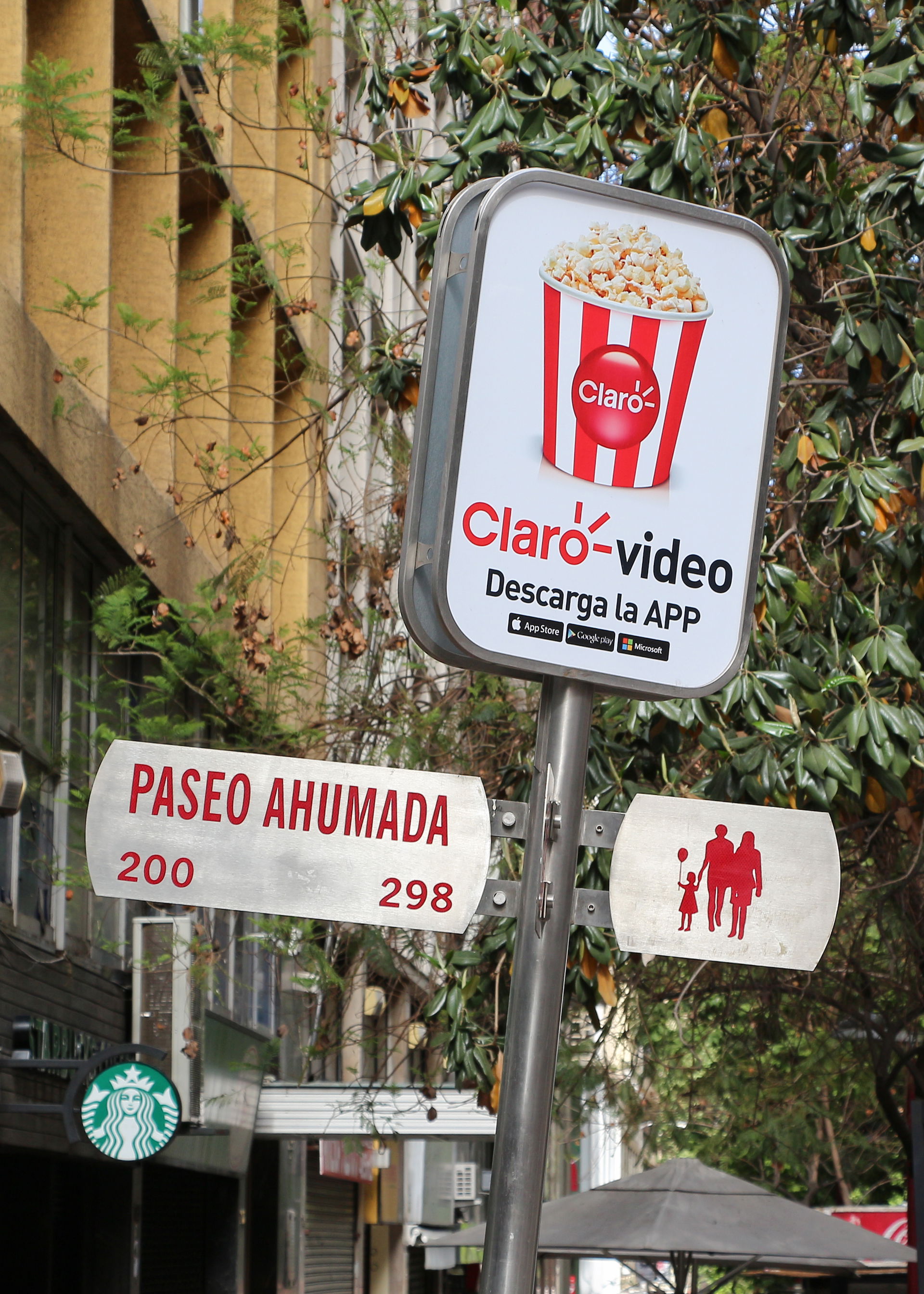 Paseo Ahumada sign, Santiago, Chile
