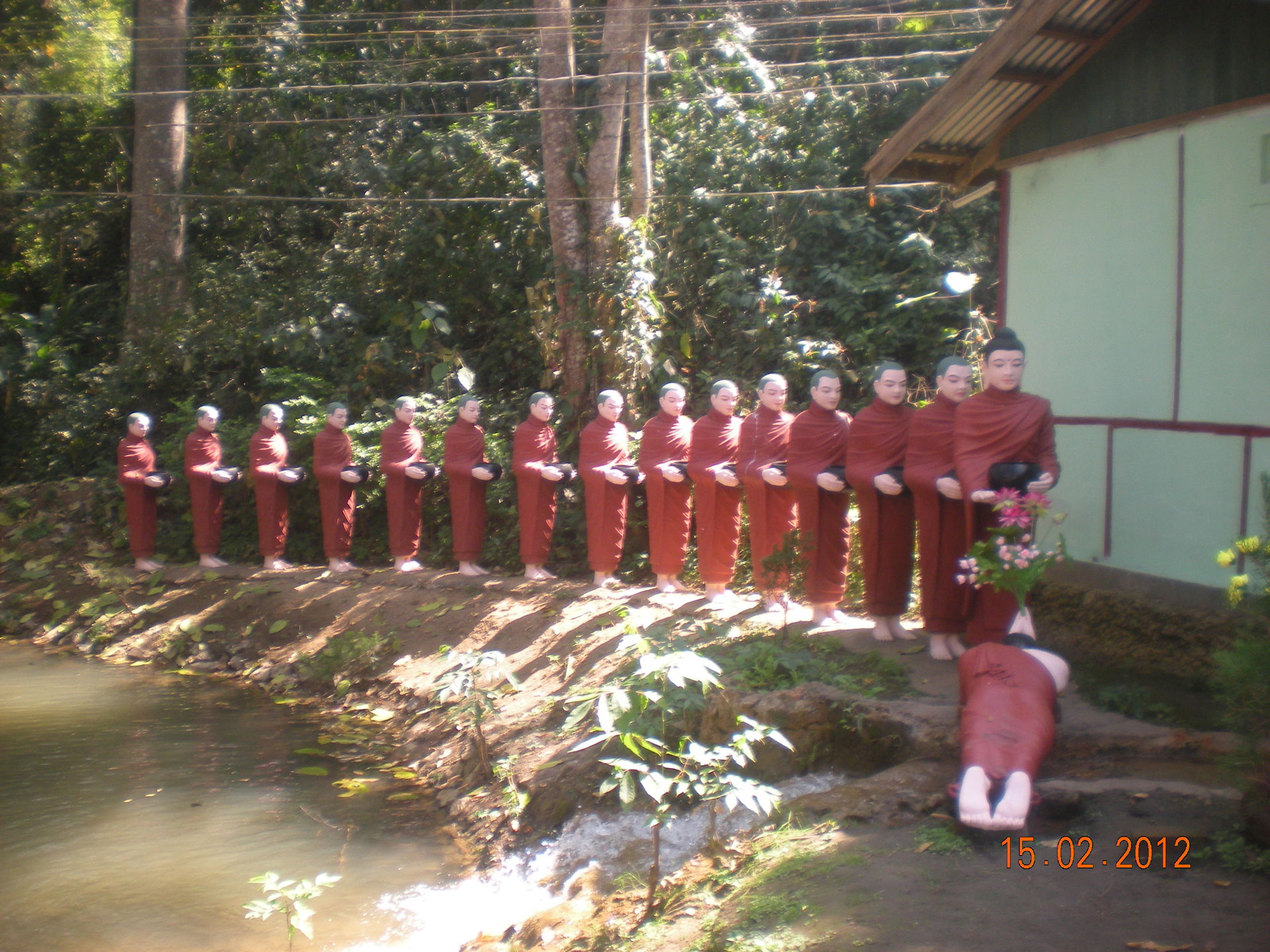 Buddha's alms walk stupas