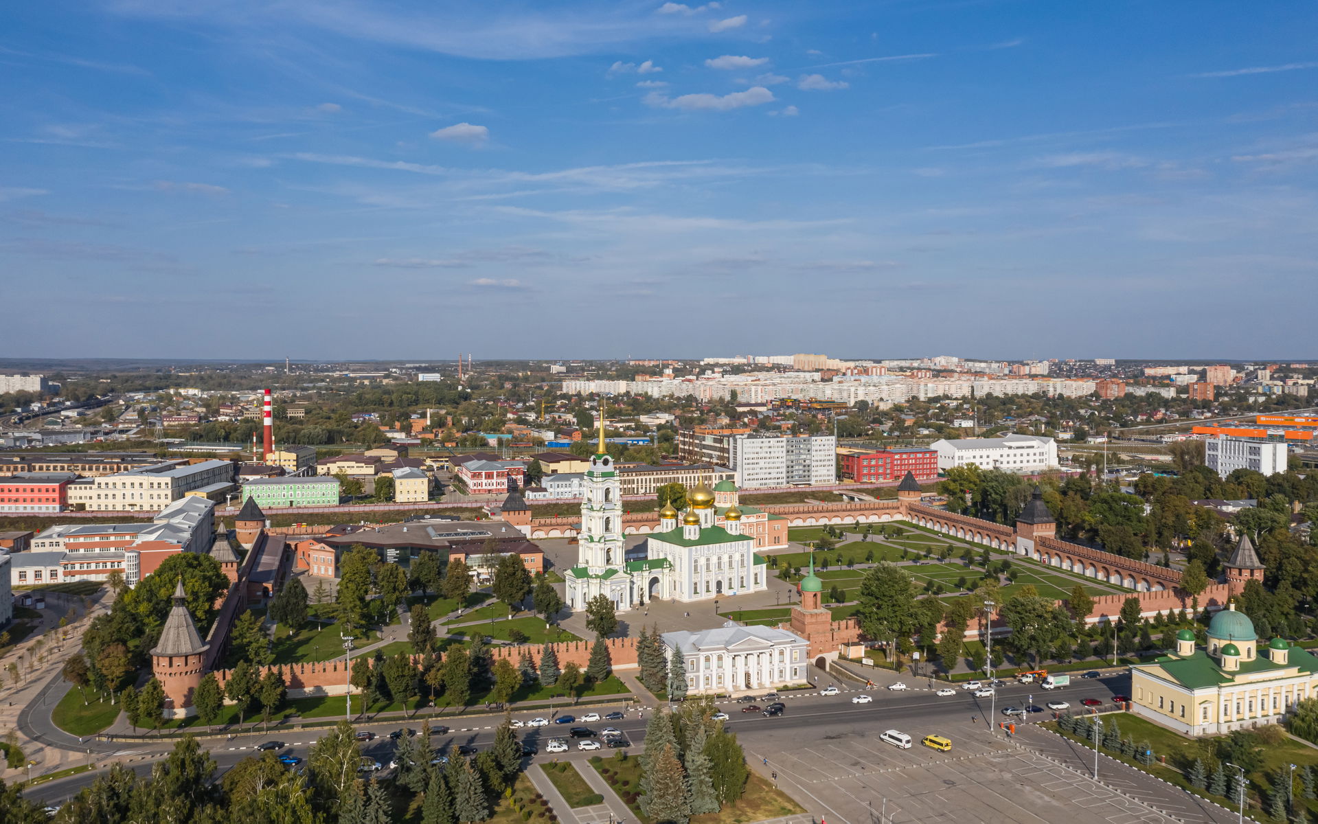 Aerial photo of the Kremlin in Tula, Russia