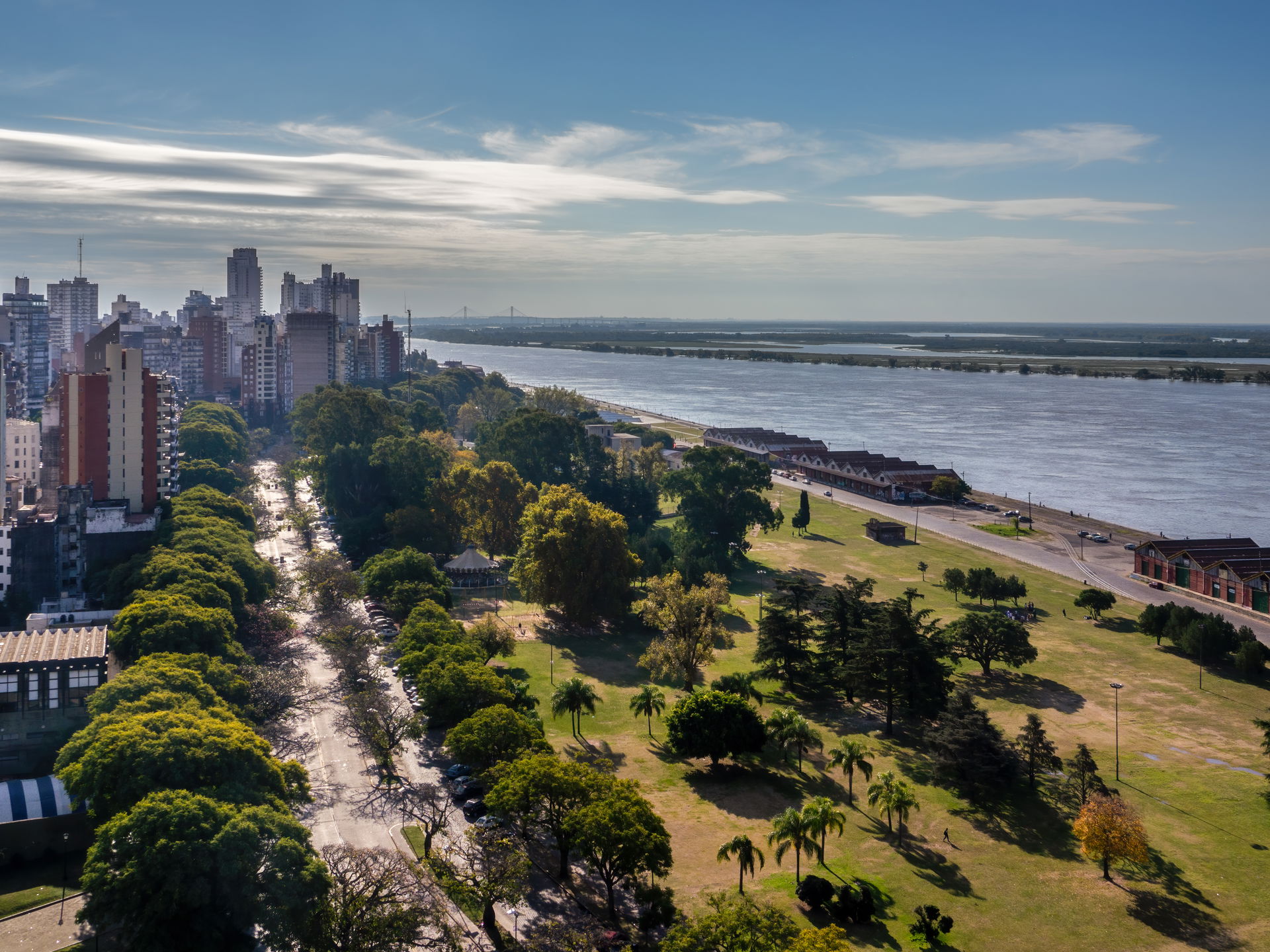 View from the National Flag Monument in Rosario to the North