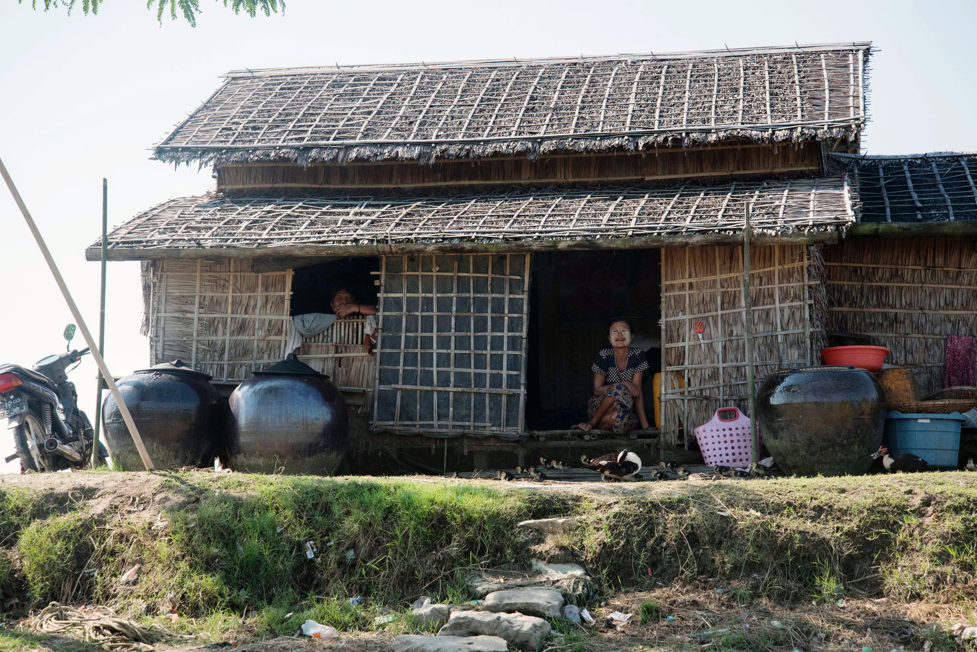 A home on a river bank in the Kyonkadun village in Pyapon Towns…
