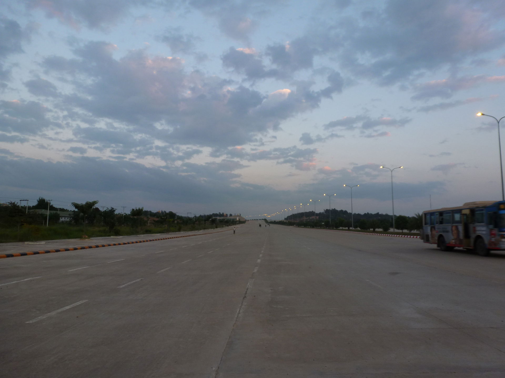 One half of a wide boulevard at Naypyidaw