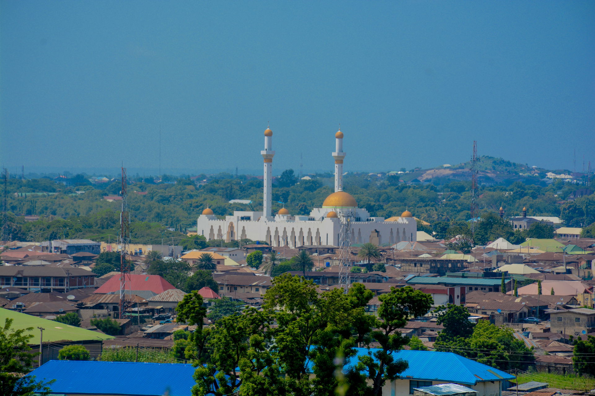 this is the view of Minna from Up hill near IBB House Minna