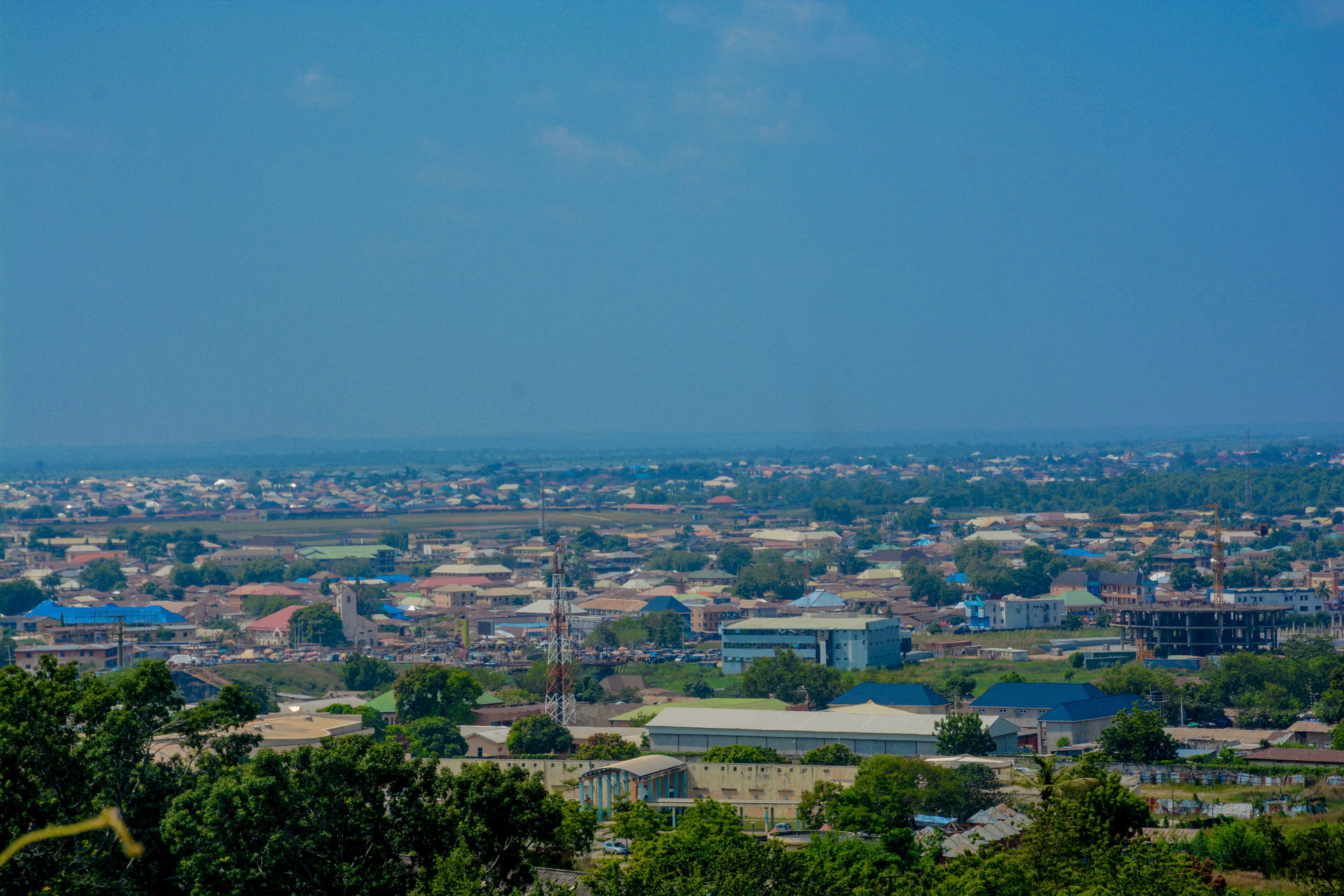 this is the view of Minna from Up hill near IBB House Minna