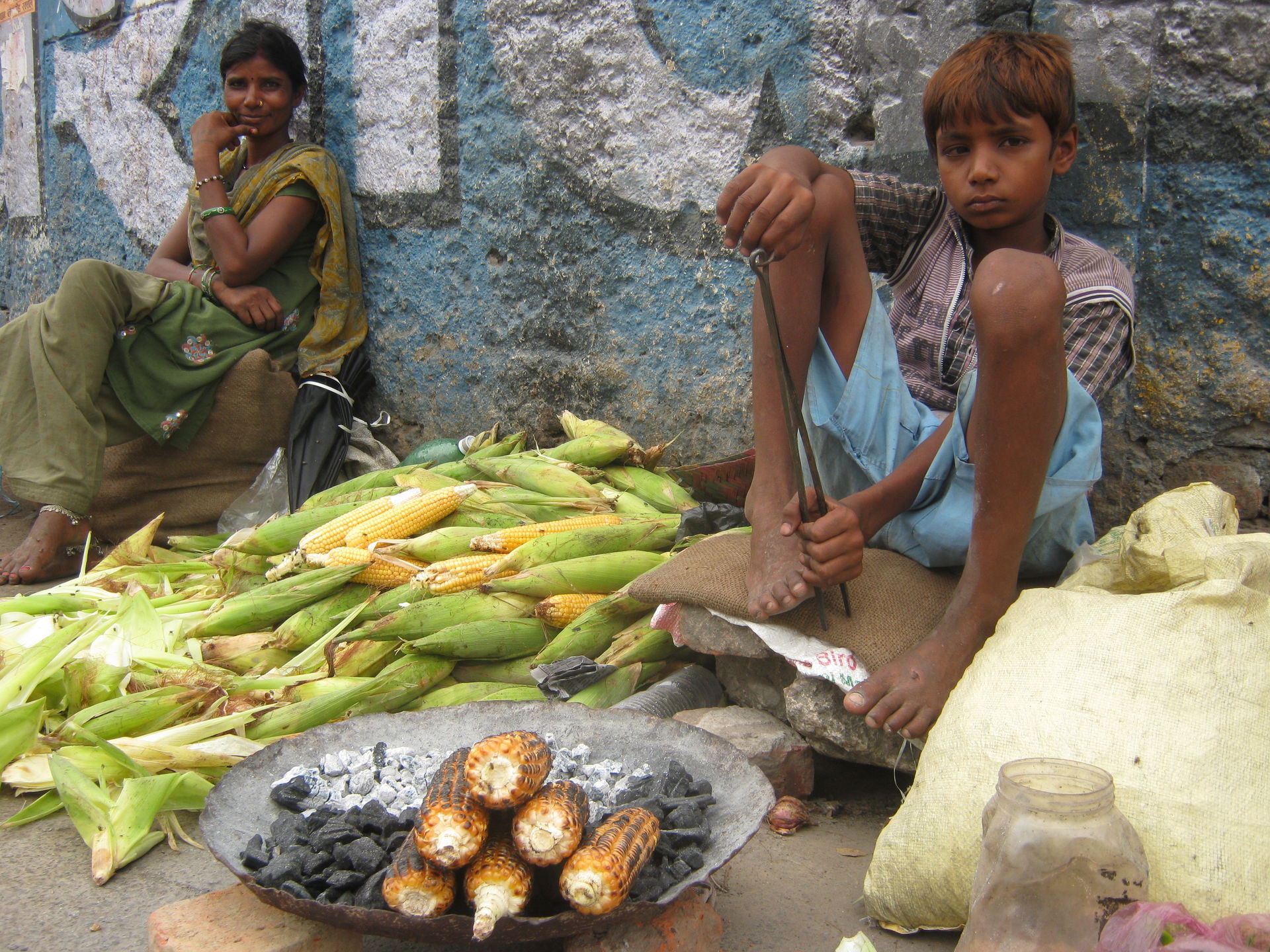 a corn vendor in birgunj