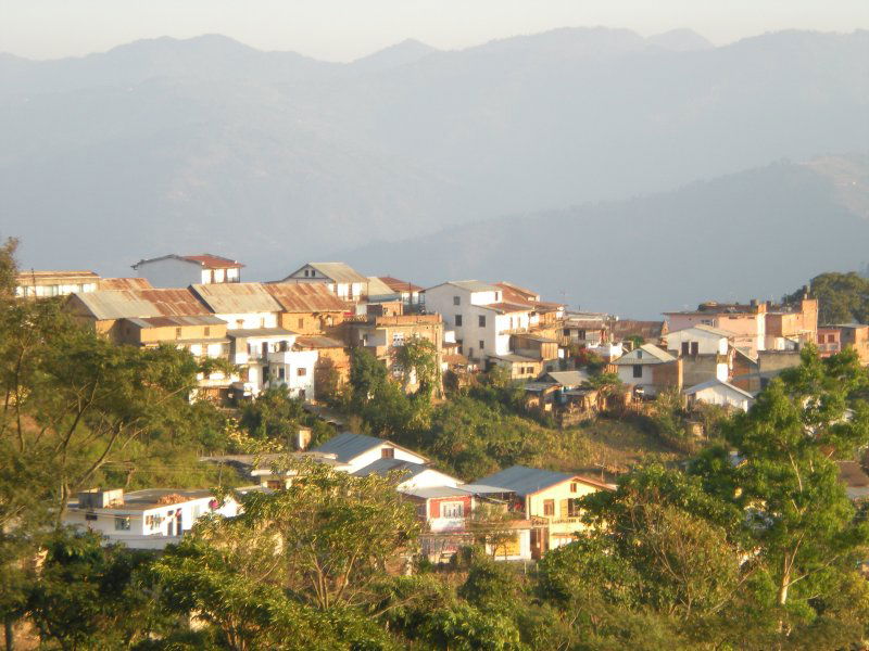 A view of Dhankuta Bazaar from the northern side.