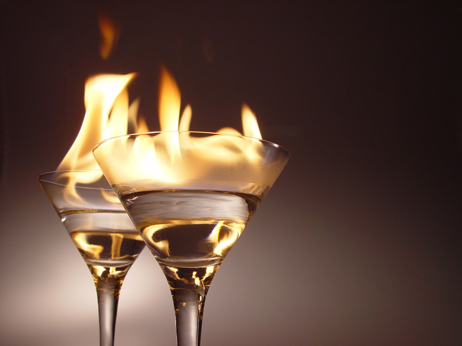 "Flaming" cocktails contain a small amount of flammable high-pr…