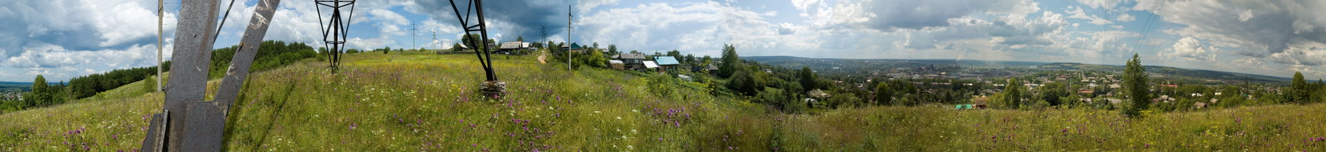 Panorama of Chusovoy City, Perm Region, Russia.