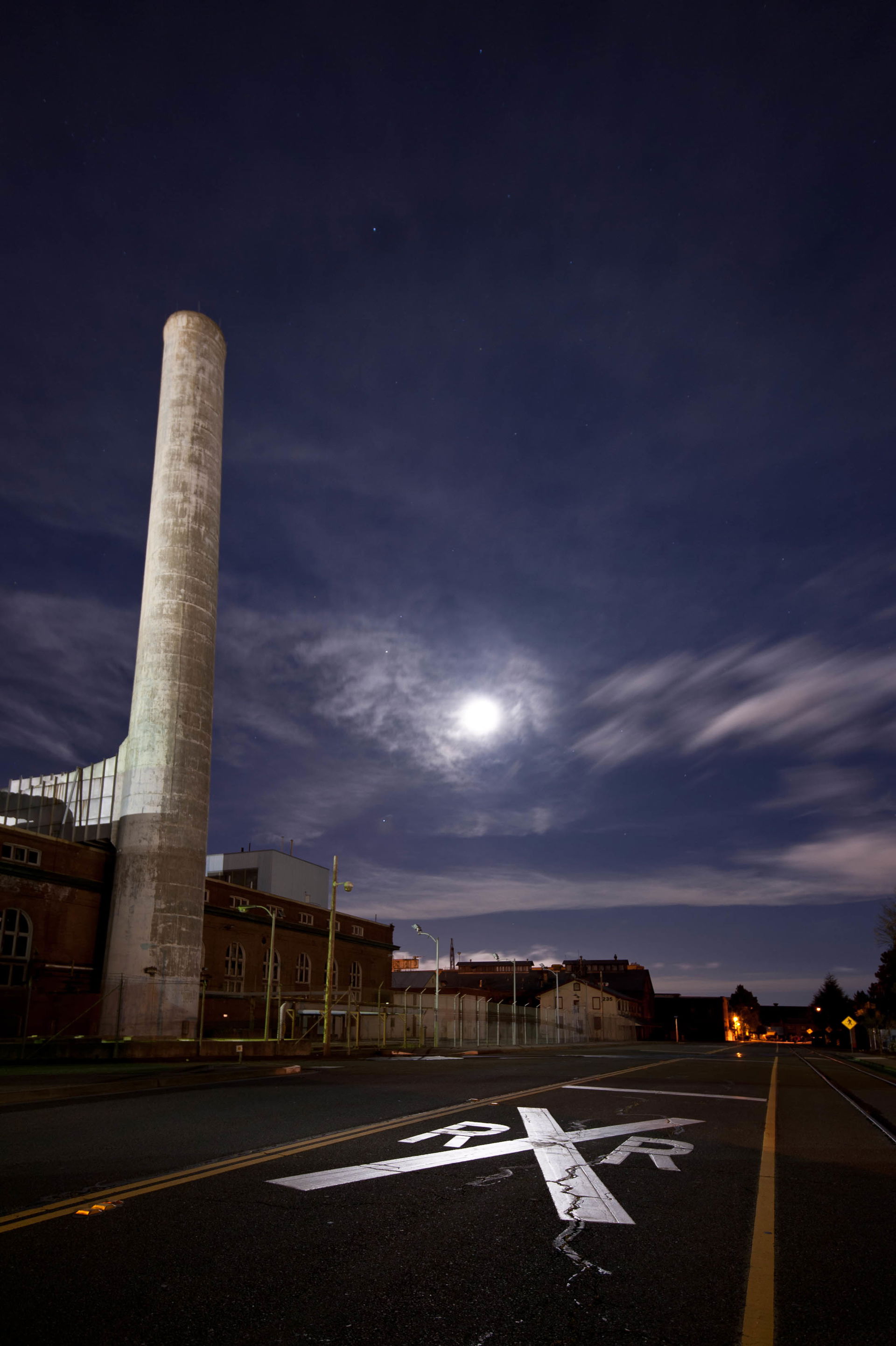 The smokestack of a utility on Mare Island, just outside the Ma…