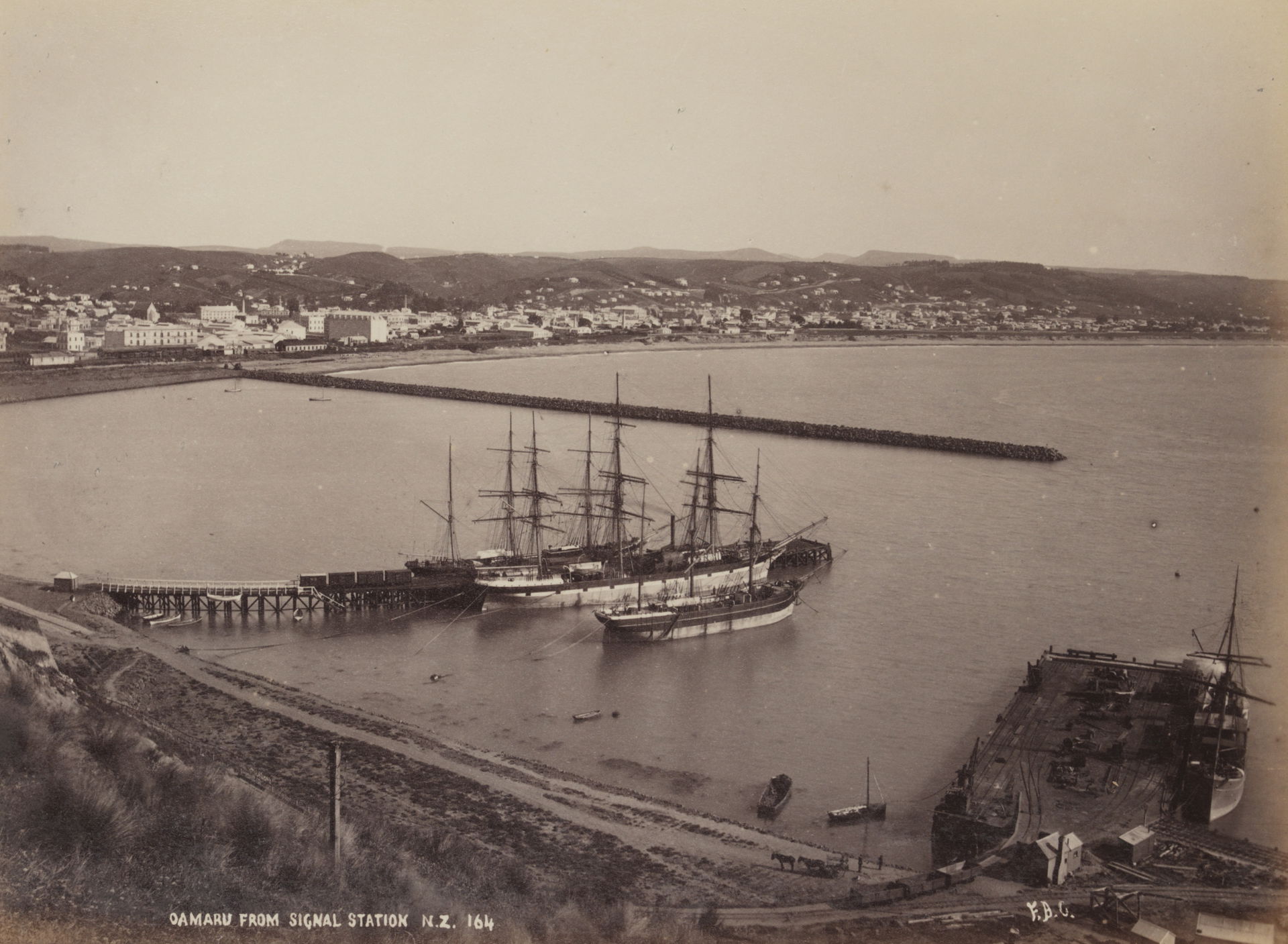 Oamaru from Signal Station, New Zealand, c. 1895, by Frank Arno…