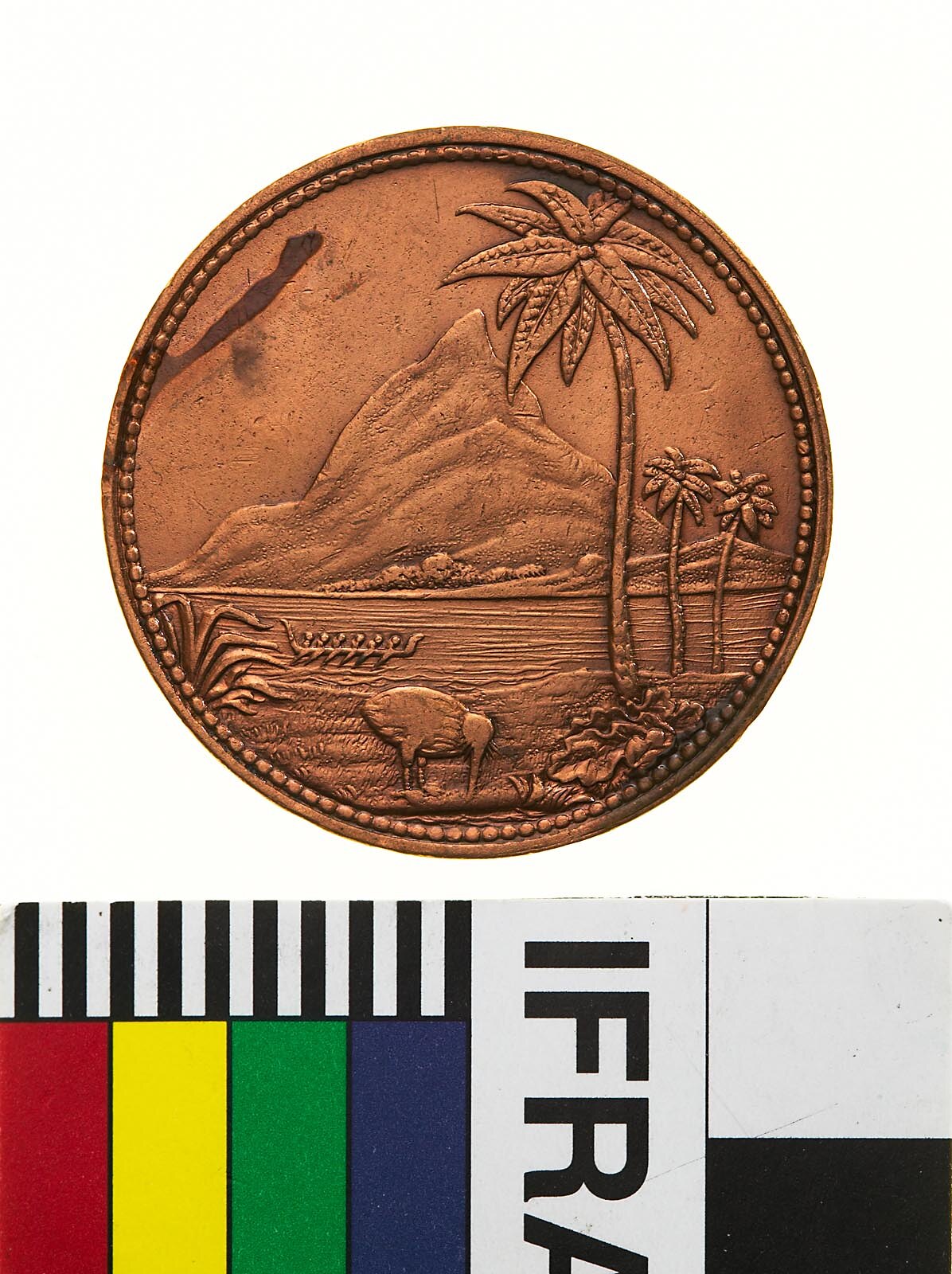 Copper One Penny Token, minted by an unknown British mint. Issu…