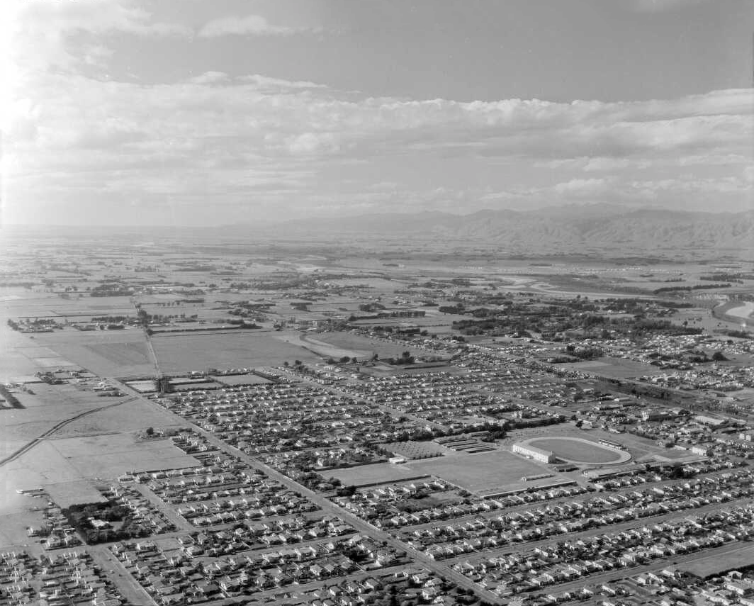 Aerial photograph taken by Whites Aviation. Quantity: 1 b&amp;w…