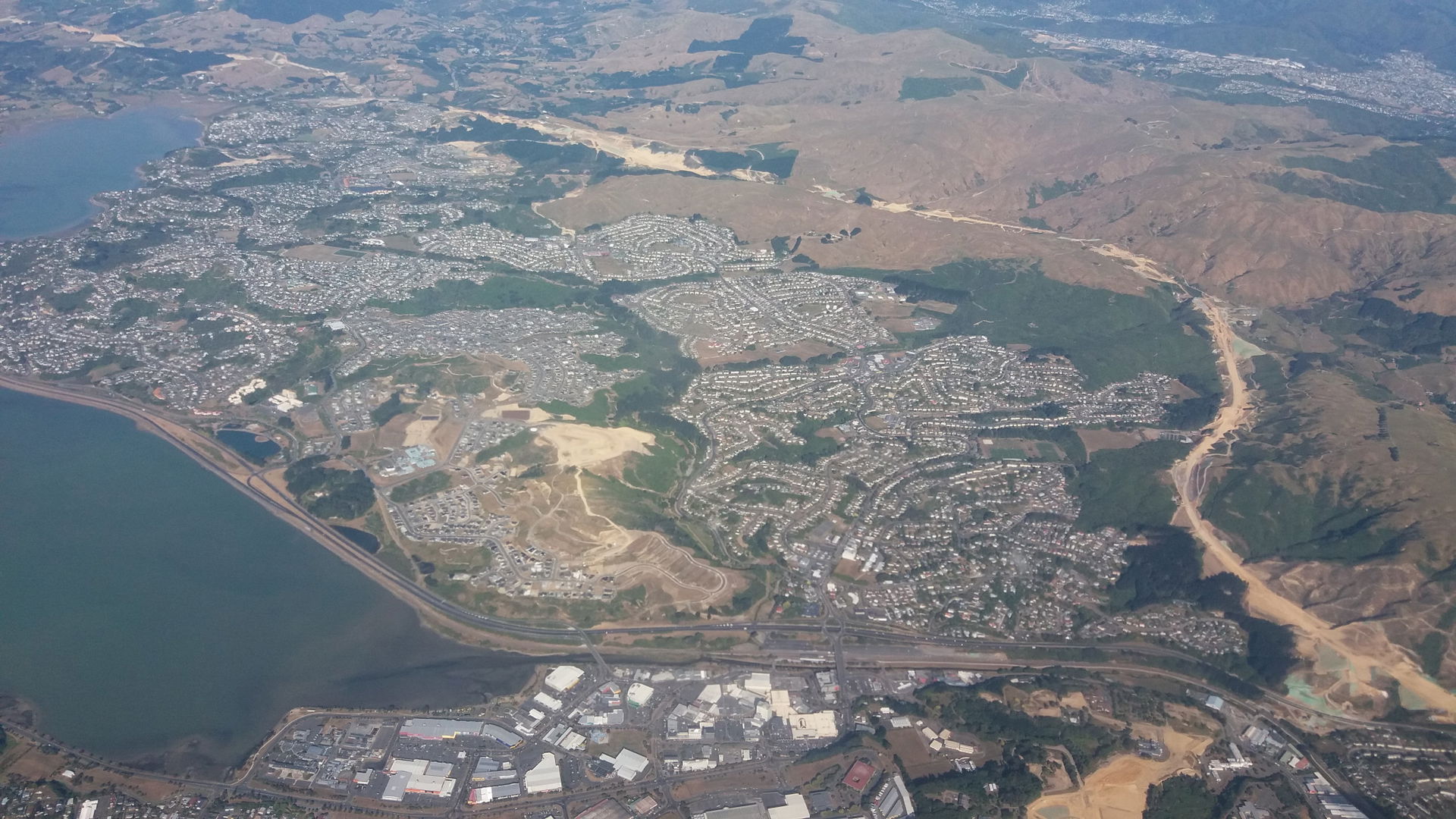 Transmission Gully Motorway construction visible to the east of…