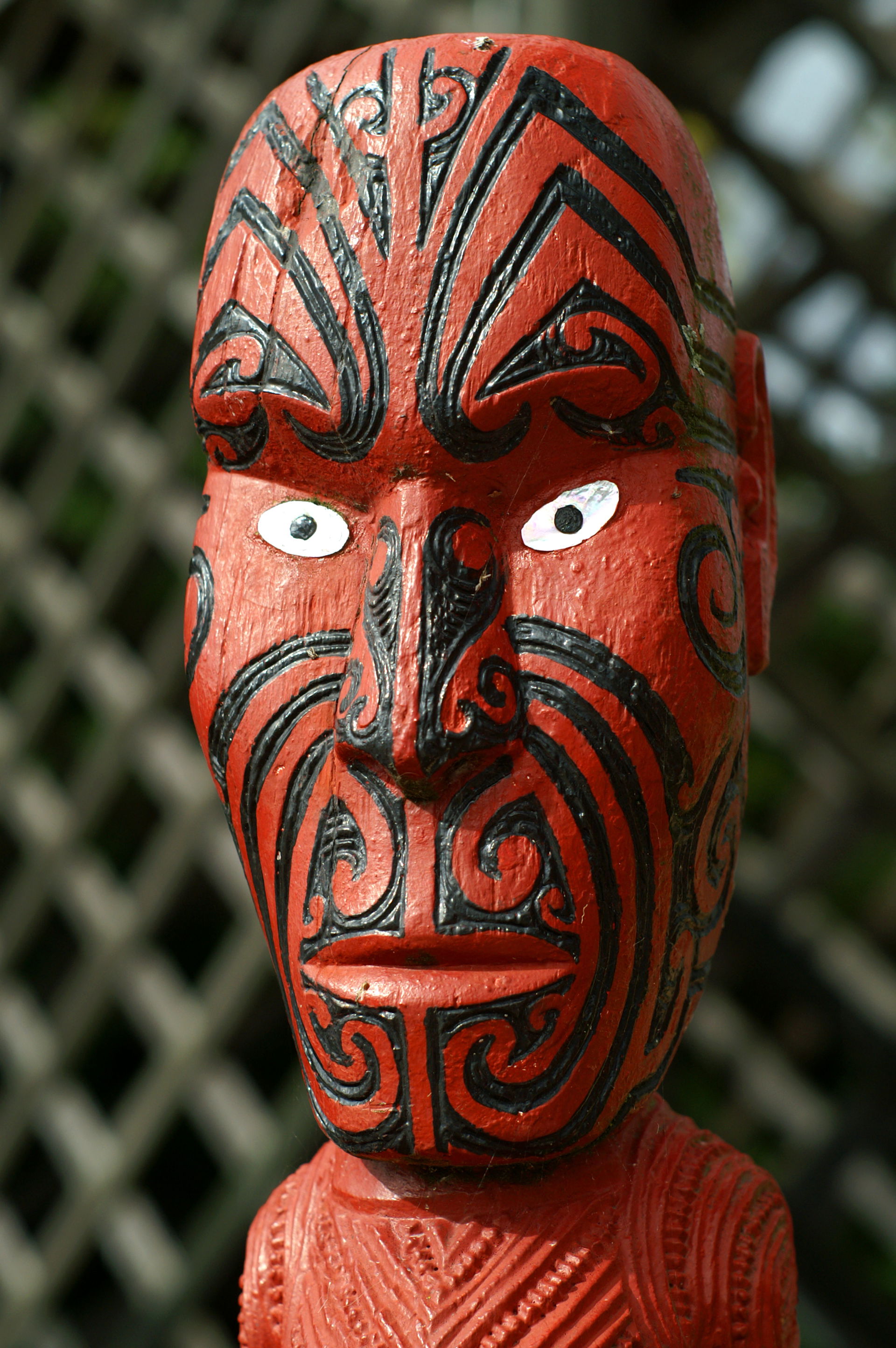 Māori statue in Rotorua, New Zealand (probably at the entrance …