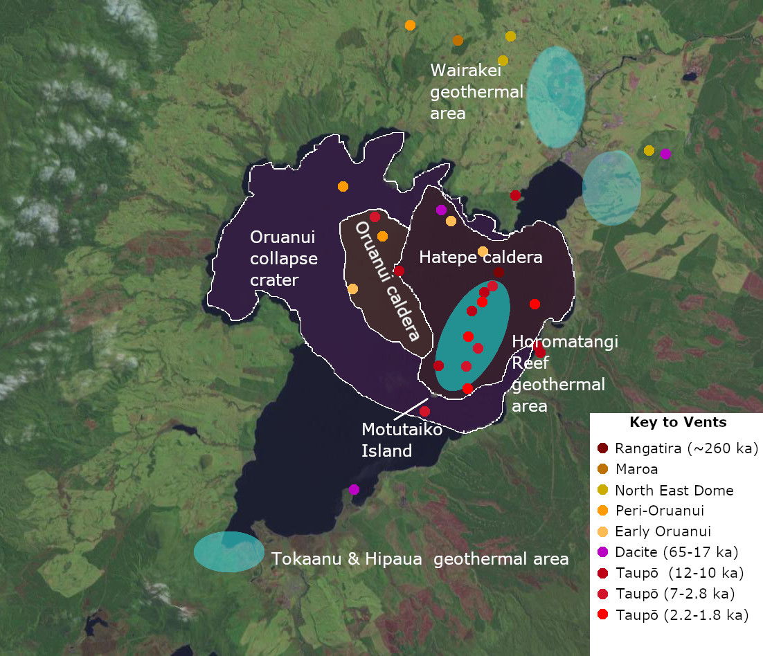 Composite picture of approximate location recent volcanic vents…