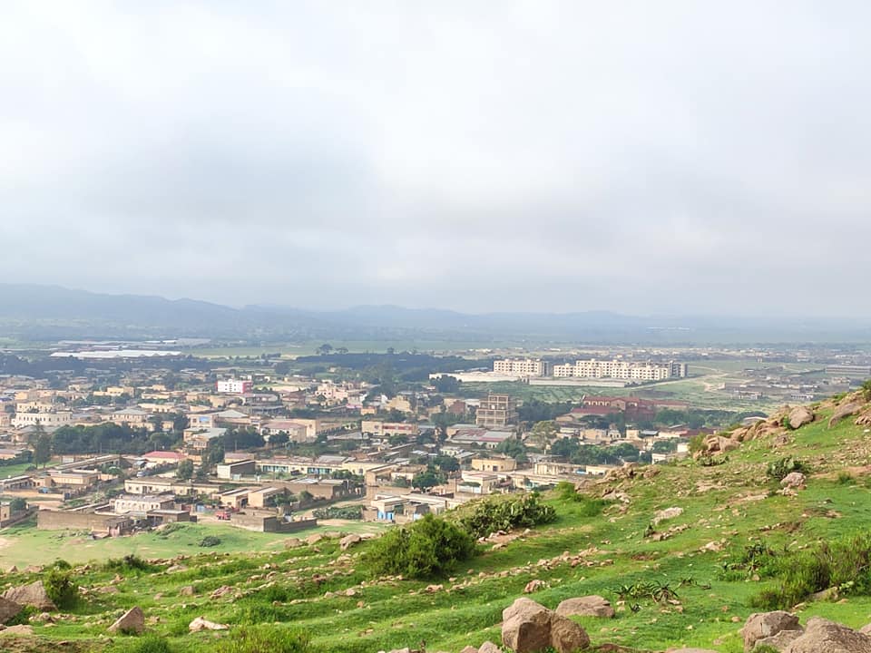 View of Dekemhare, Eritrea in summer as seen from the hills in …