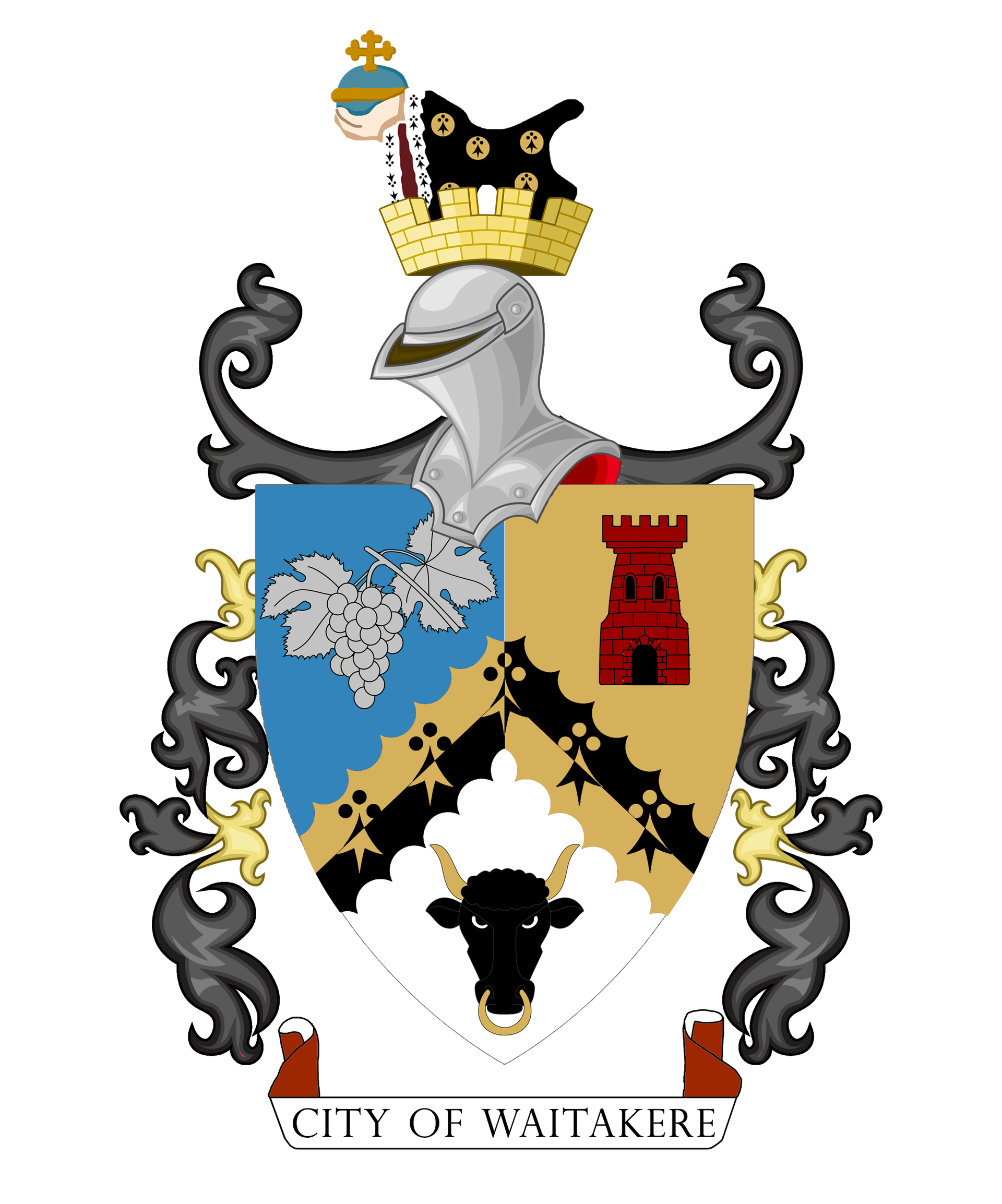 The former Coat of Arms of the Waitakere City Council
