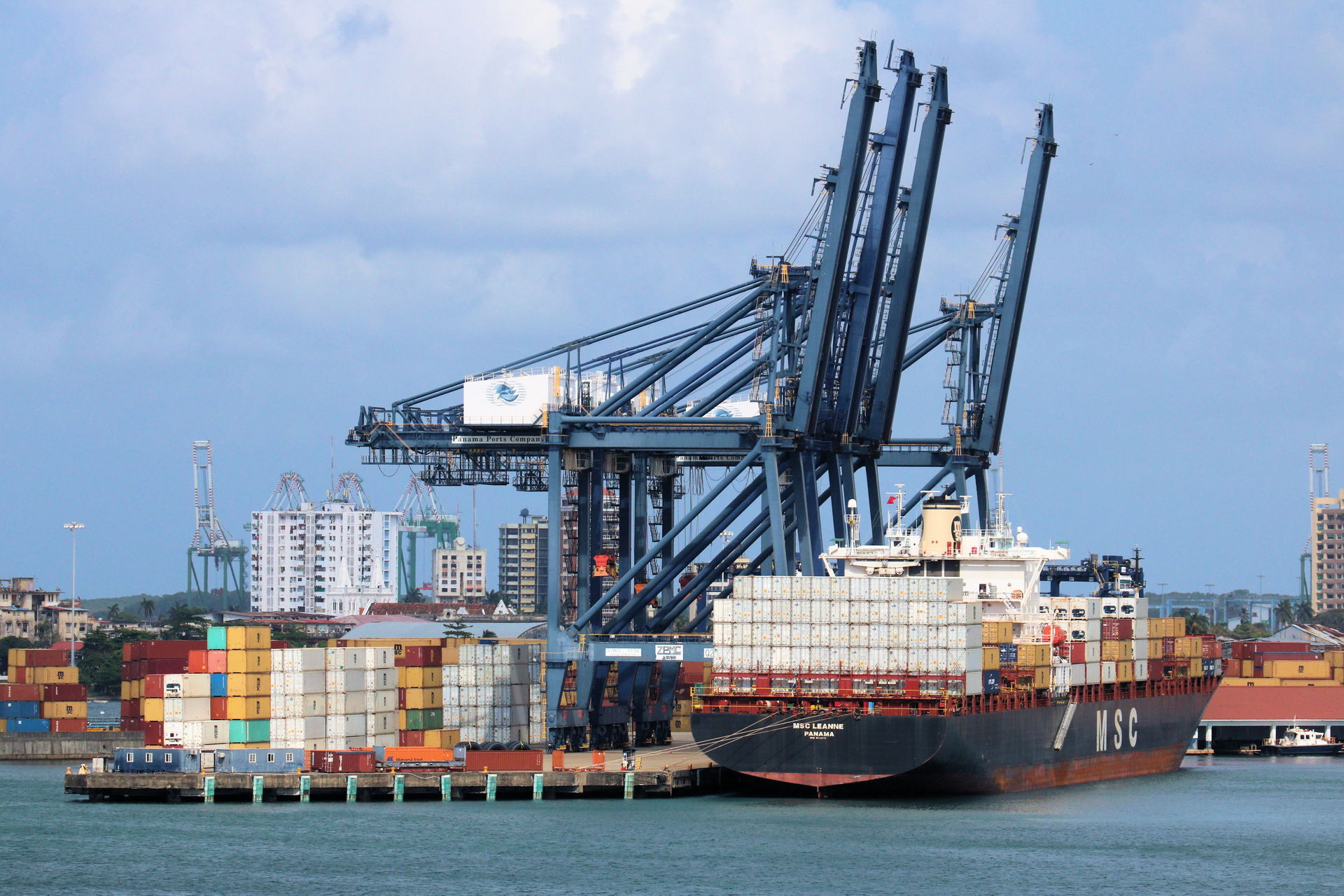 Container vessel MSC Leanne at pier in Colon Panama in 2016