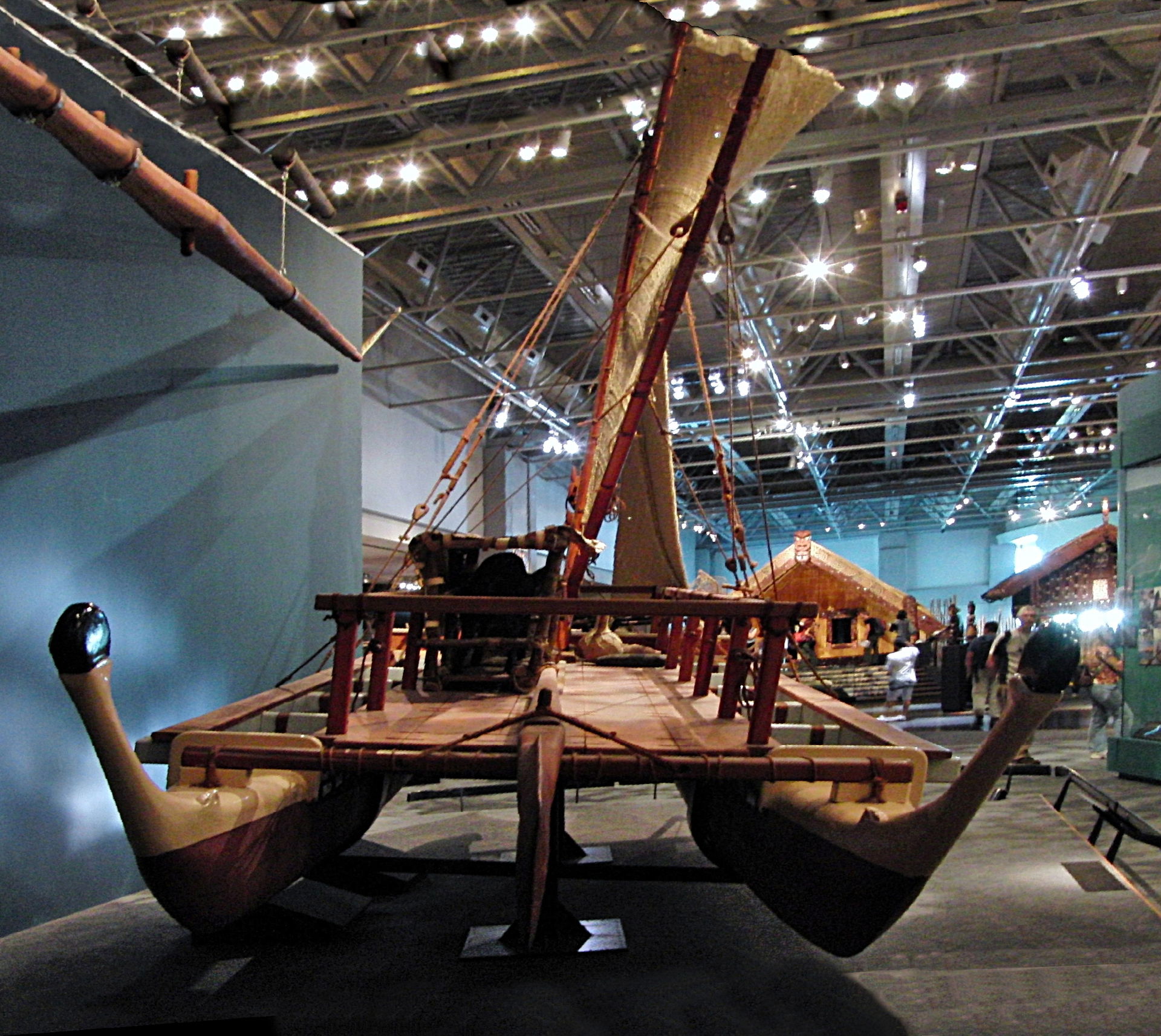 Waka Māori a traditional double-hulled Haunui canoe, Museum of …