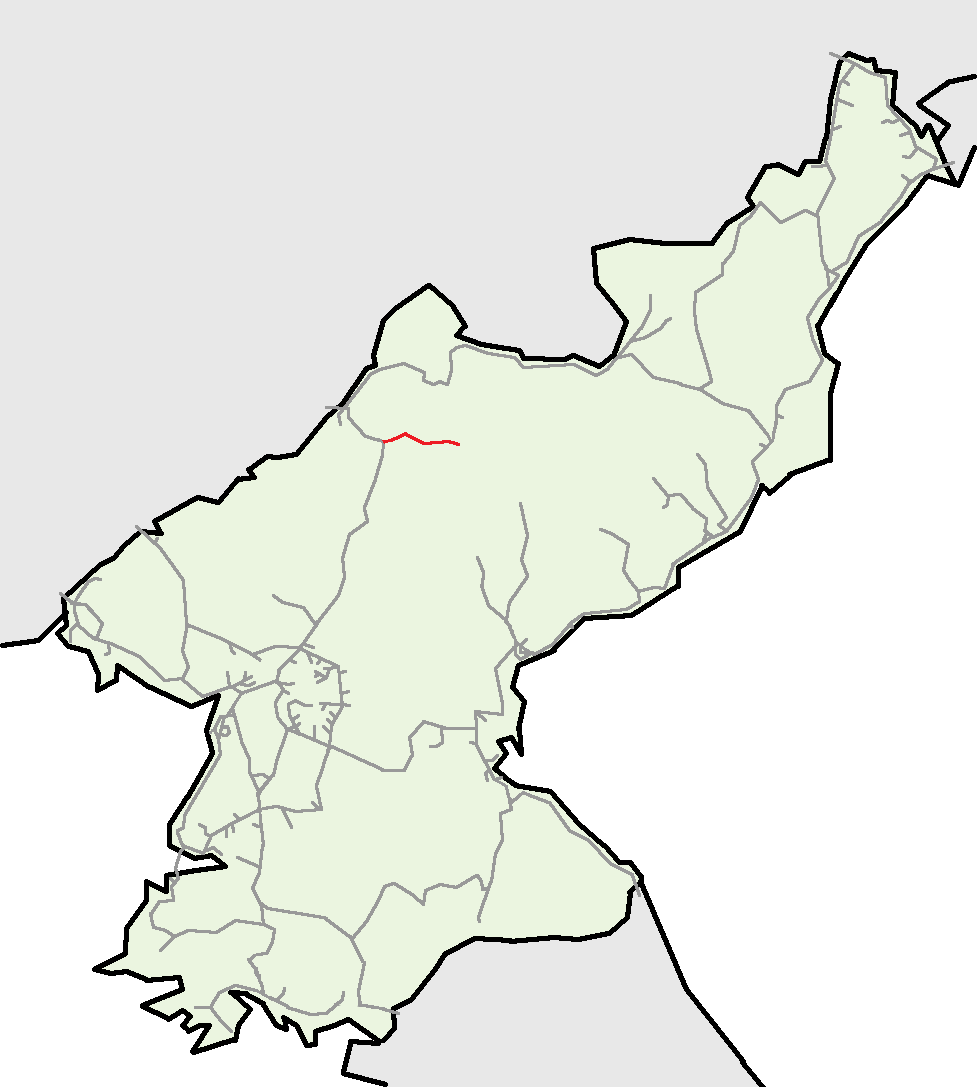 Map of the Kanggye Line of the Korean State Railway