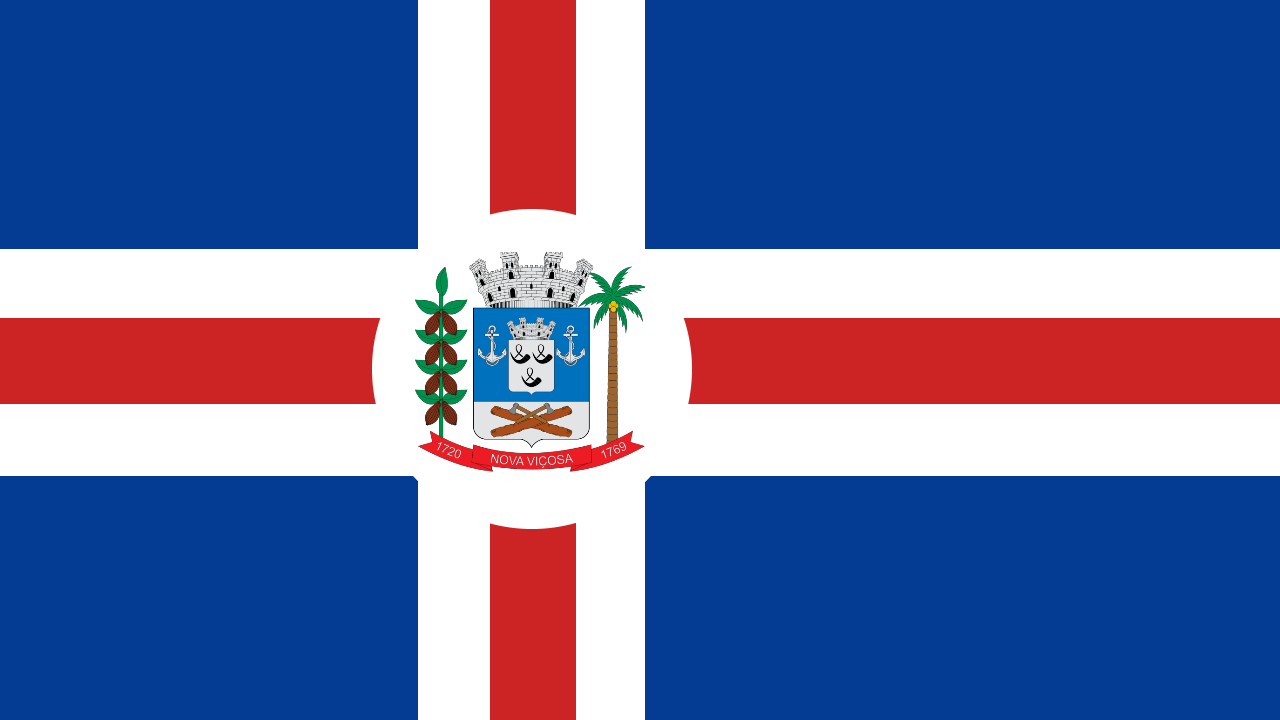Bandeira do município de Nova Viçosa (Bahia), projetado com as …