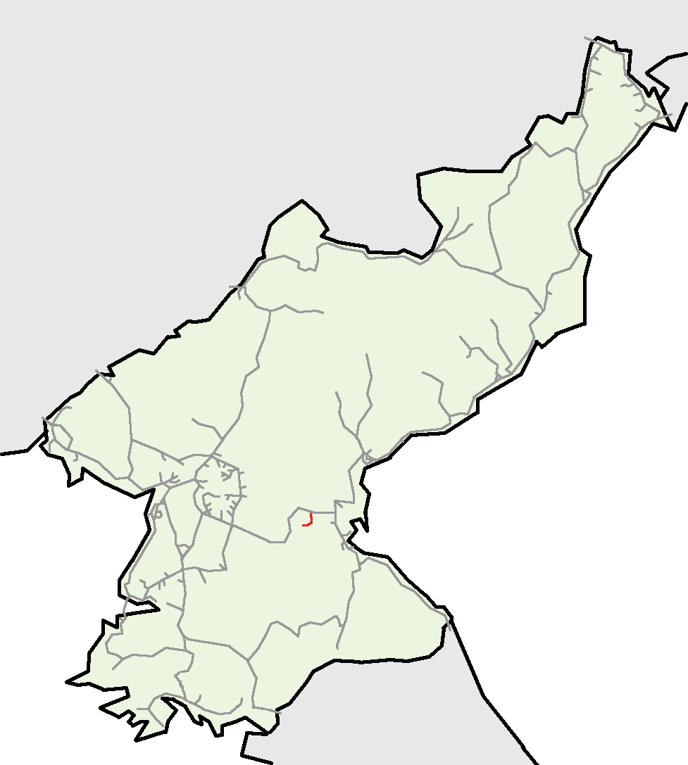 Map of the Kowon Tangwang Line of the Korean State Railway