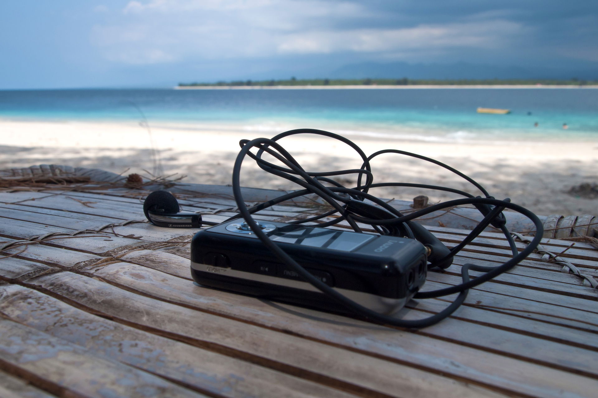 Cowon iAudio U2 audio player. Sennheiser earphones. Gili Meno I…
