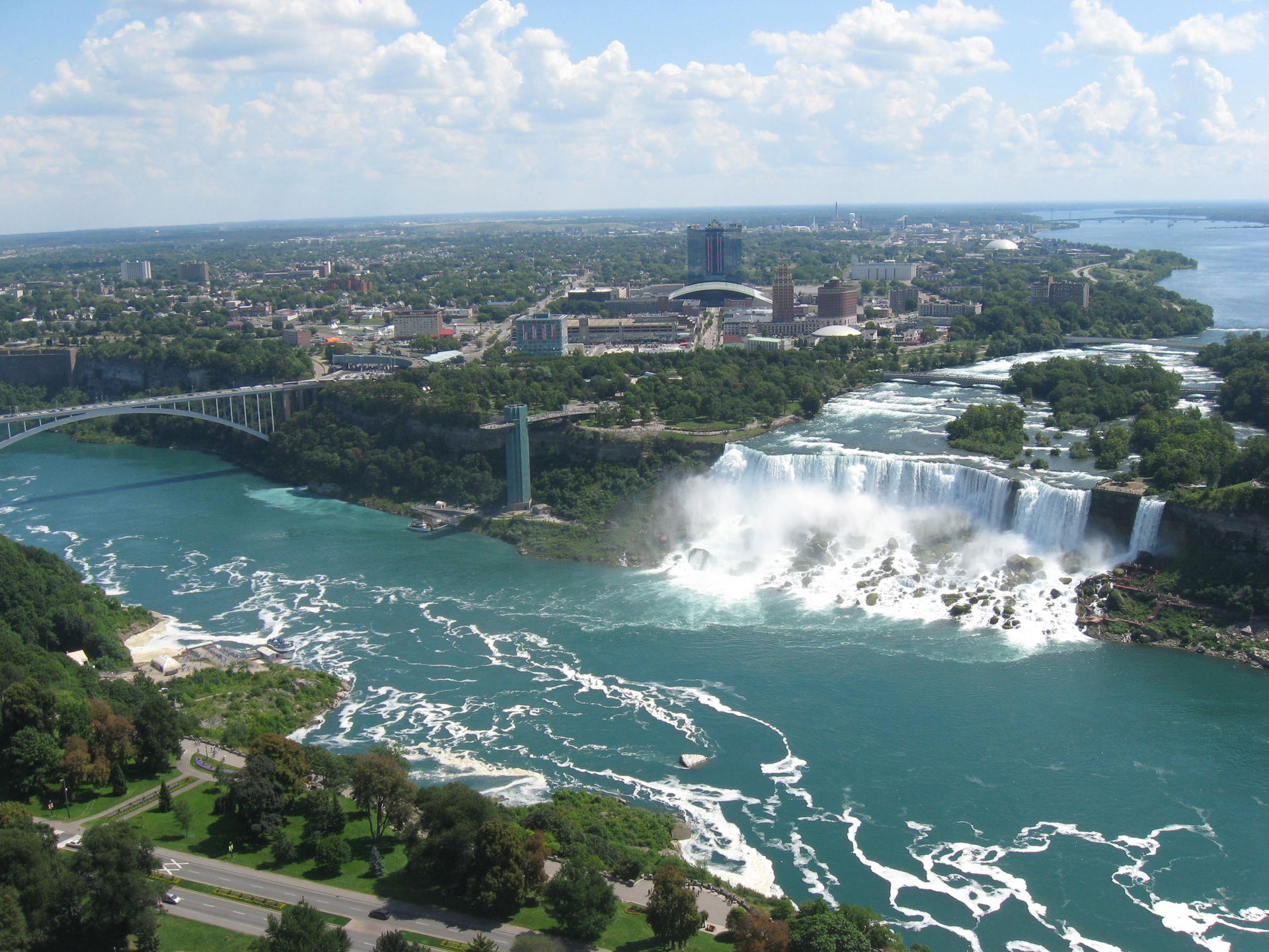 The Niagara River seen from Skylon Tower in Niagara Falls, Onta…