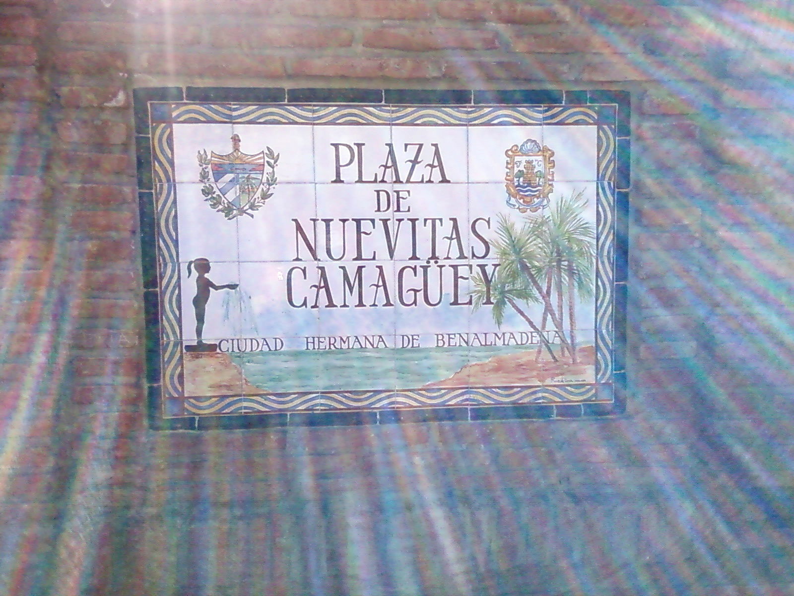 Sign of the Nuevitas Camagüey Square in Benalmádena, Málaga, Sp…