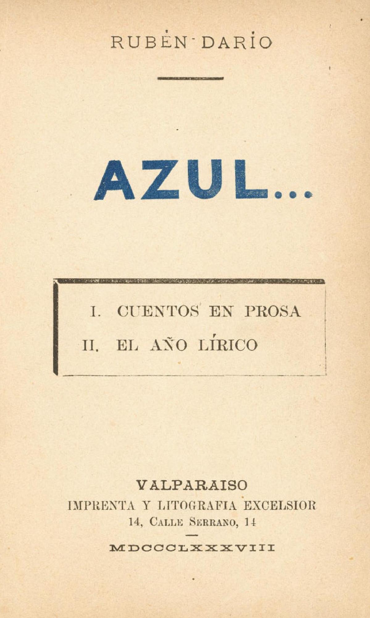 Azul... es un libro de cuentos y poemas del poeta nicaragüense …