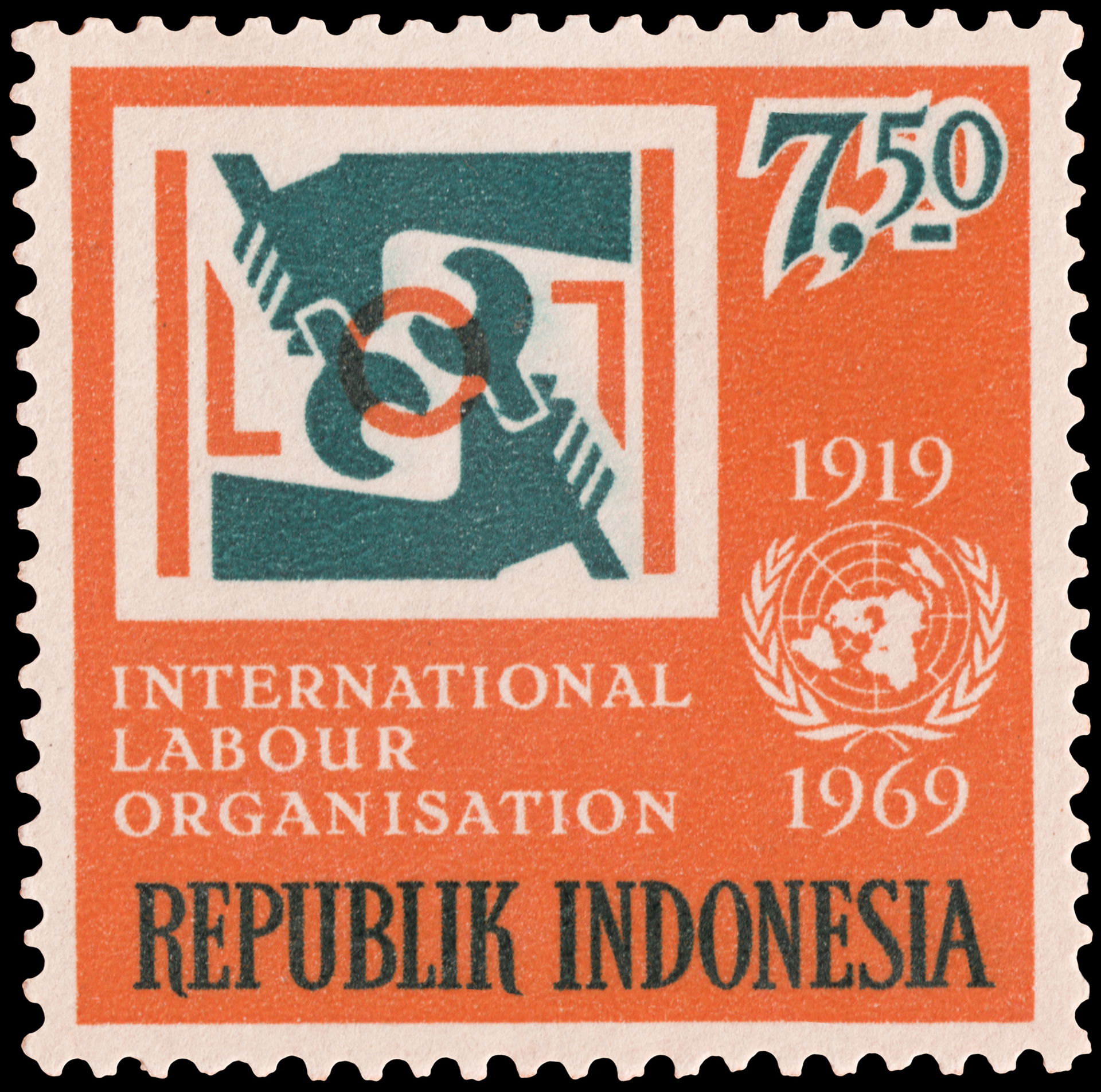 International Labour Organization, 7.5rp (1969)