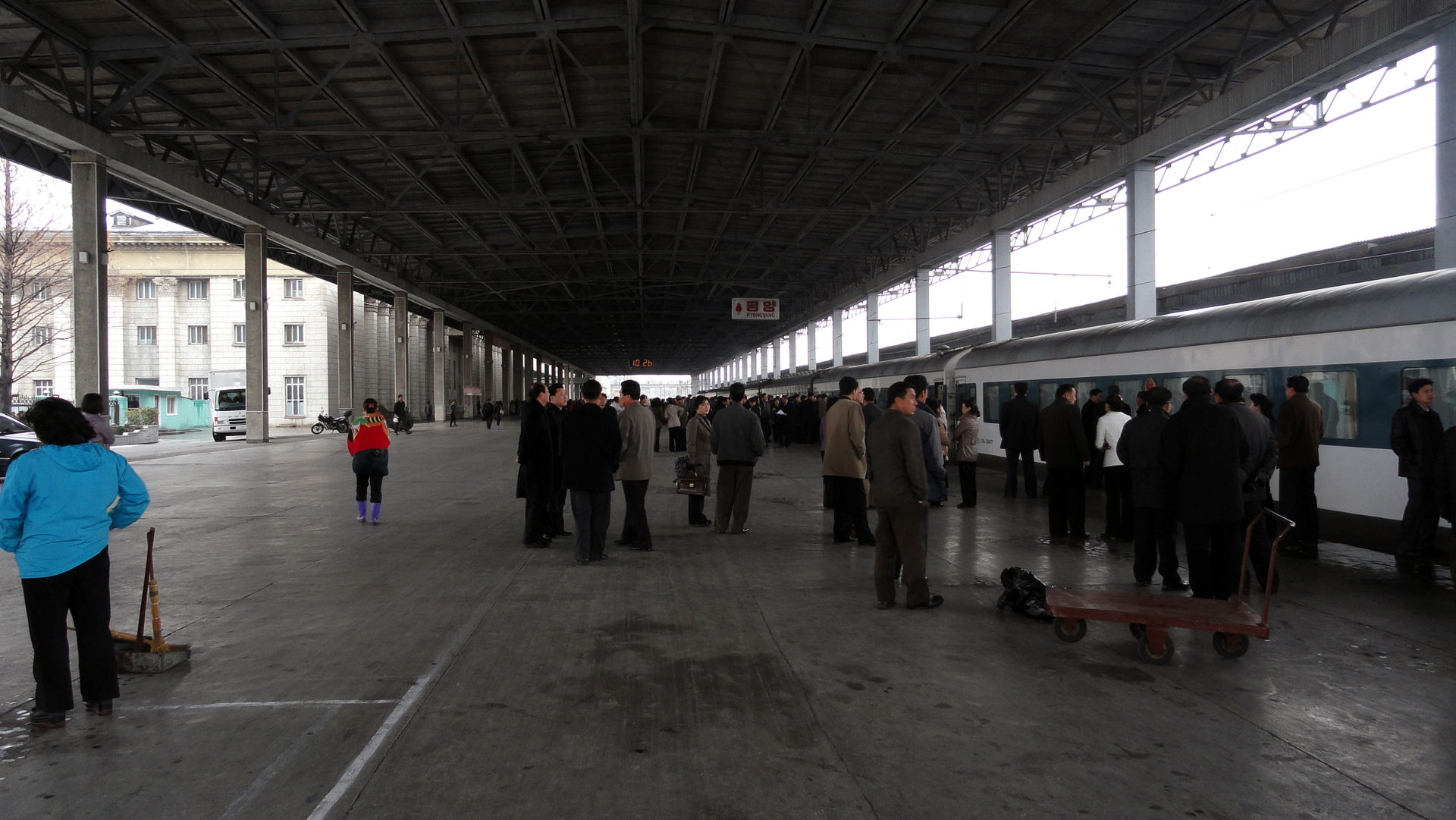 Pyongyang Railway Station platform, Pyongyang, North Korea (DPR…