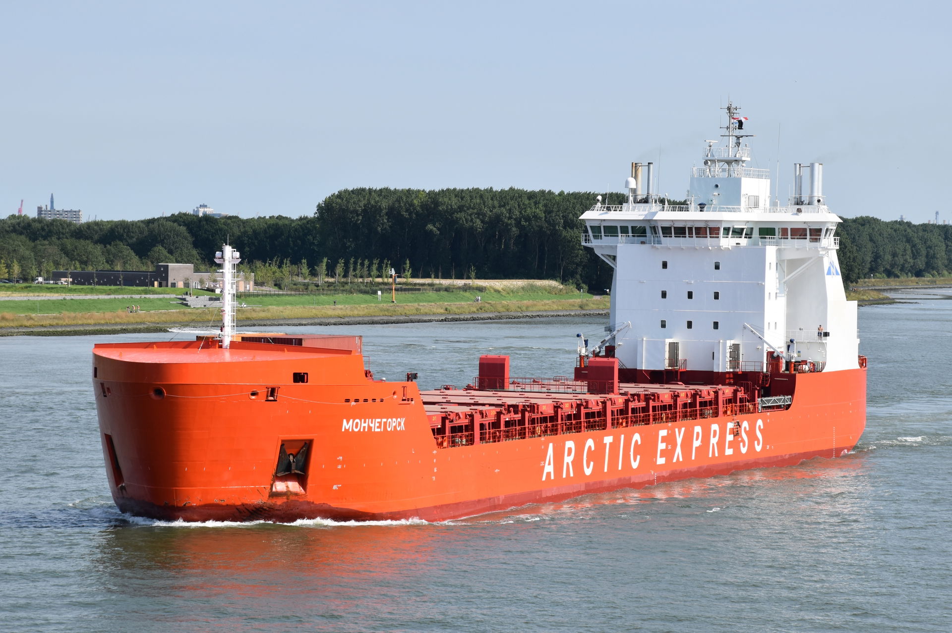 General cargo ship Monchegorsk sailing from Rotterdam, 26 Augus…