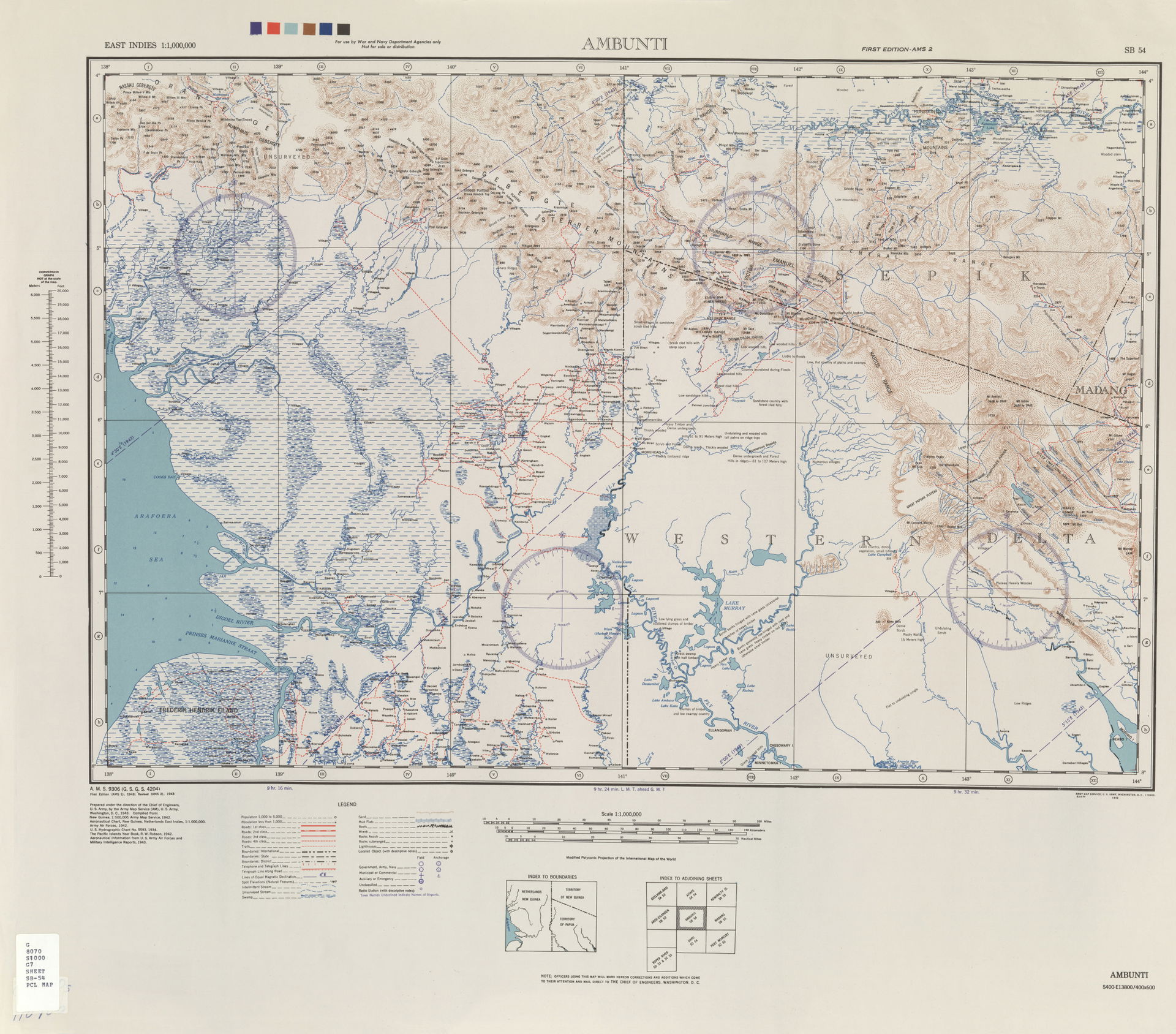 Ambunti - Sheet SB-54, 1:1,000,000 (4.5 MB) - East Indies, Seri…
