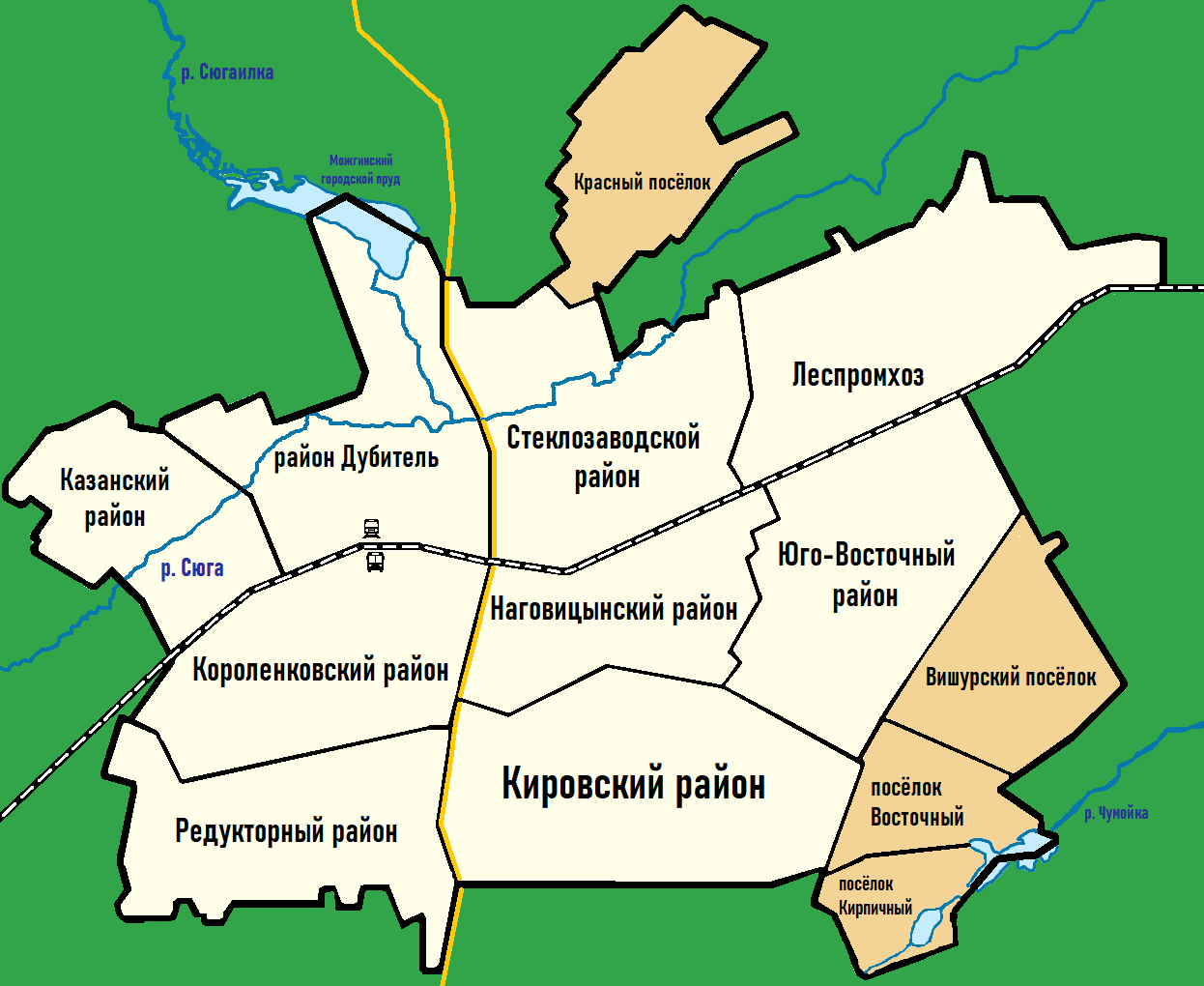 Map of Mozhga (Russia)