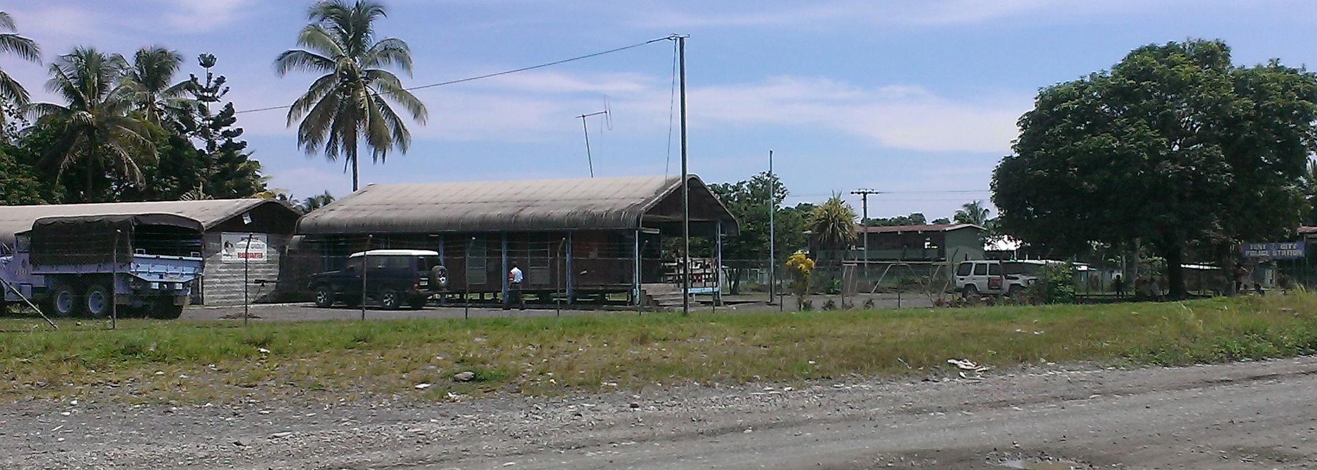 The Tent City Police post. The Morobe task force is located beh…