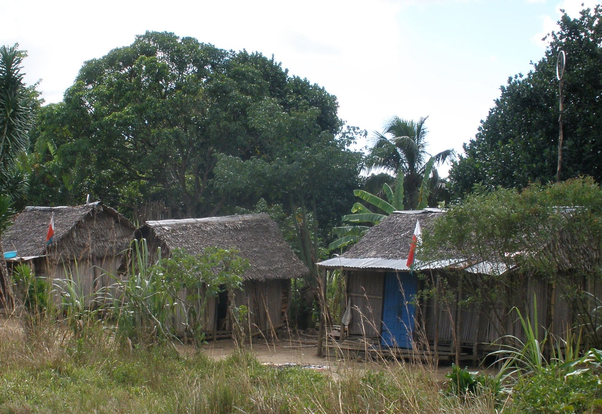 Houses made of raffia in Sambava, Madagascar