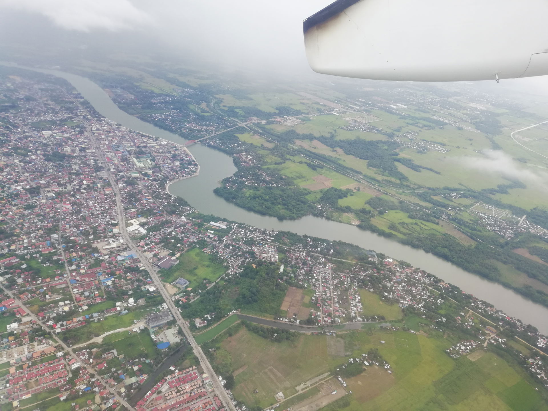 Aerial view of Butuan city with Agusan river