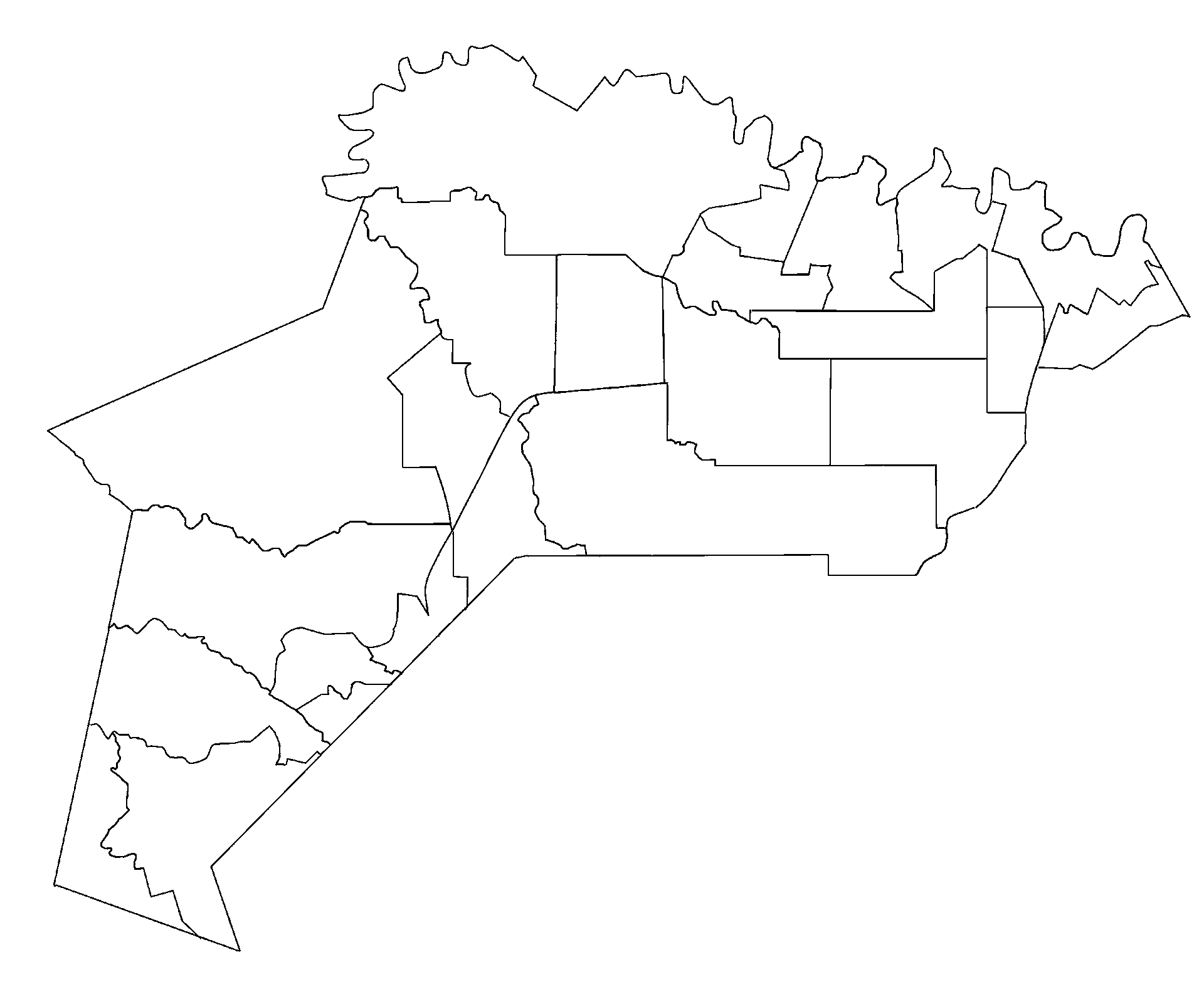 Blank map of north Caloocan with barangay borders