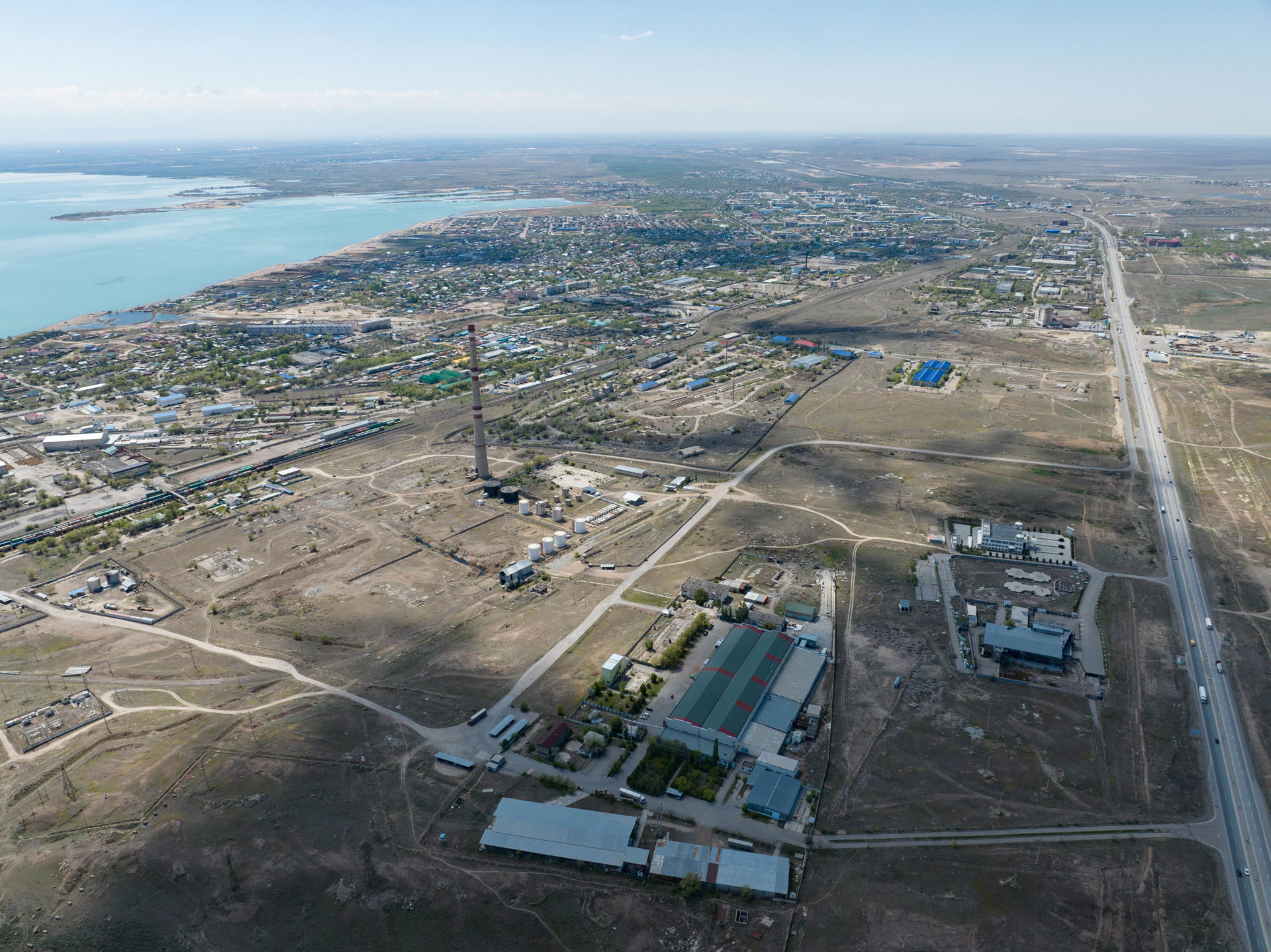 Konaev photographed from above. Almaty Region, Kazakhstan.